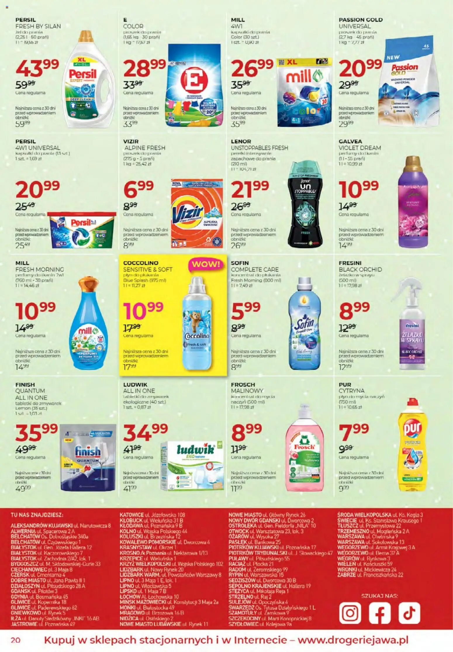 Jawa Gazetka od 04.12.2025 | Strona: 20 | Produkty: Persil, Coccolino, Finish, Proszek do prania