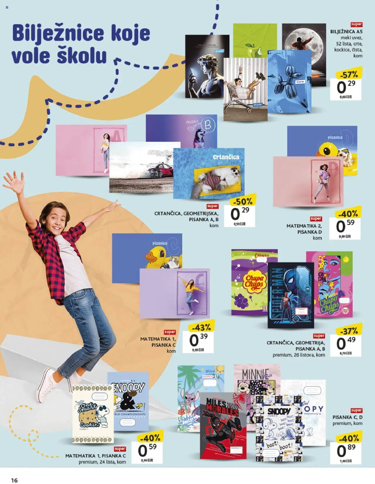 Konzum katalog | vrijedi od 18.08.2025 | Stranica: 16 | Proizvodi: Notebook, Bilježnica, Pisanka, Crtančica