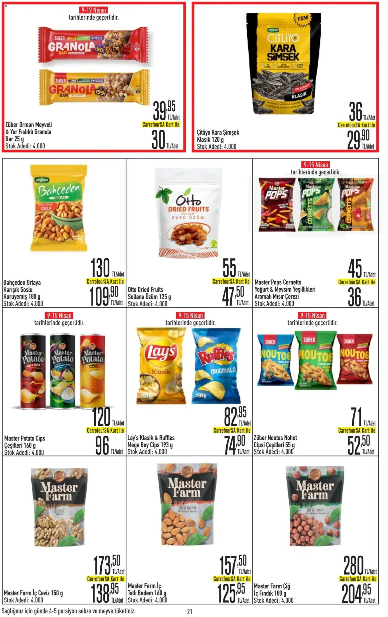 CarrefourSA Katalog - 09.04.2026 tarihinden itibaren geçerlidir | Sayfa: 22 | Ürünler: Yoğurt, Fındık, Kuru üzüm, Ceviz