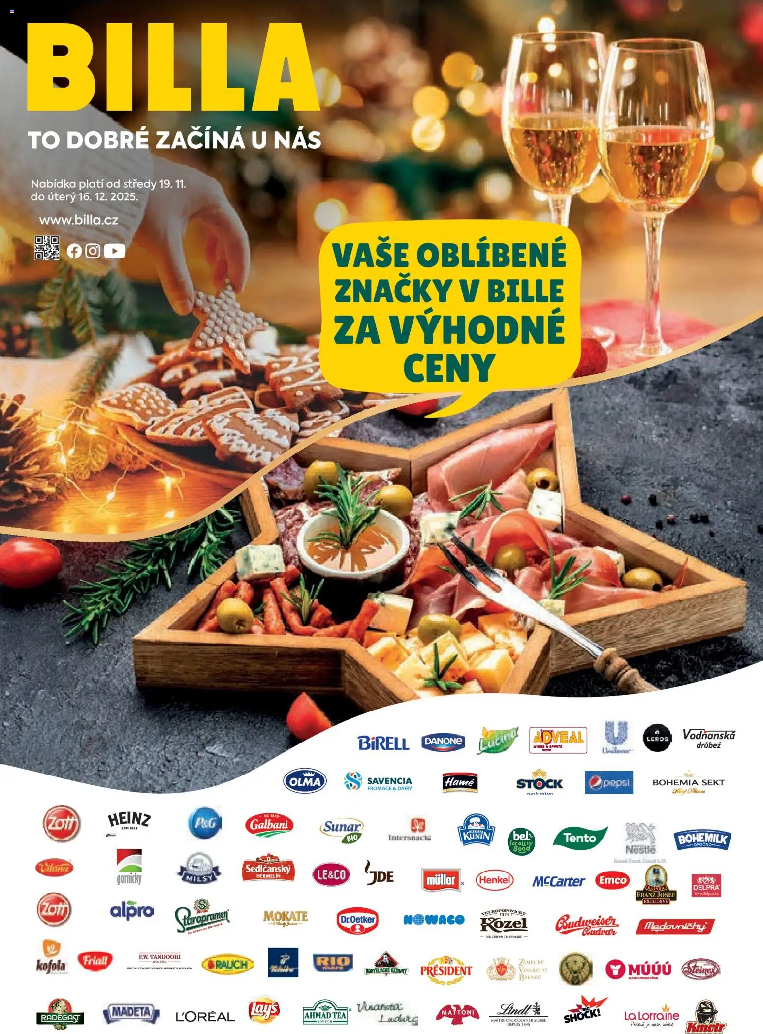 Billa leták - Partneři od 19.11.2025 | Strana: 1 | Produkty: Mokate, Kozel, Radegast, Alpro