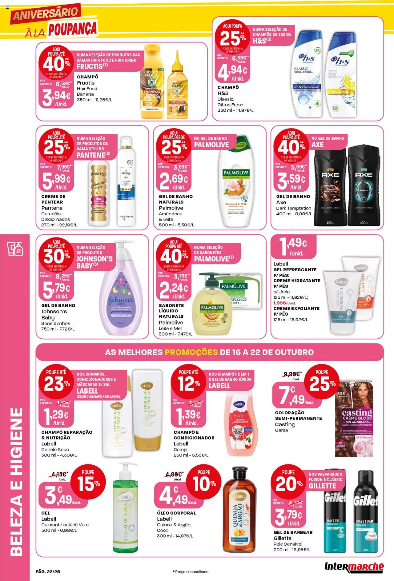 Intermarché Folheto Contact │ válido de 16.10.2025 | Página: 22 | Produtos: Amêndoas, Banana, Sabonete, Mel