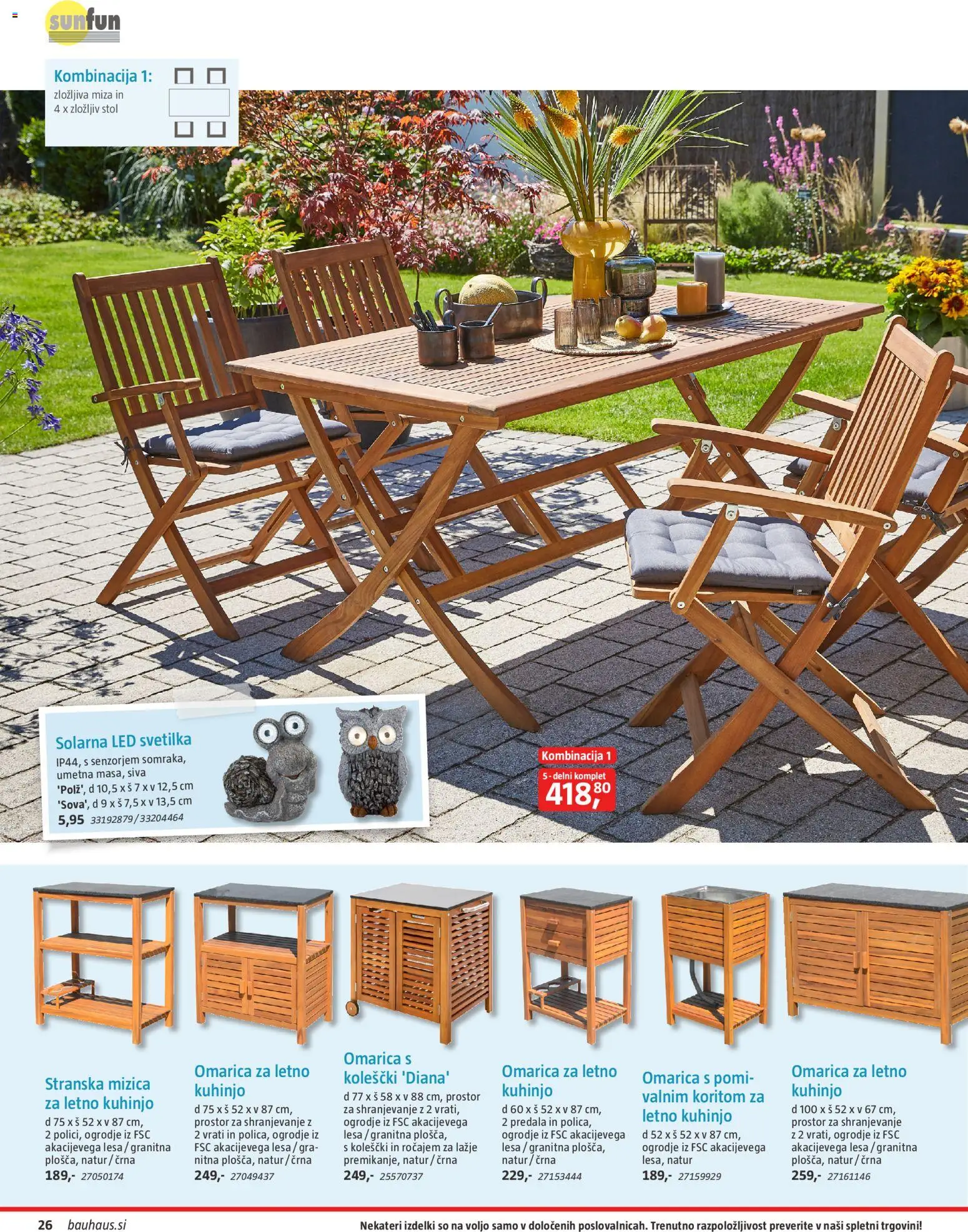 Novi Bauhaus katalog ponudbe – veljaven od 22.04.2026 | Stran: 26 | Izdelki: Led svetilka, Miza, Stol, Omarica