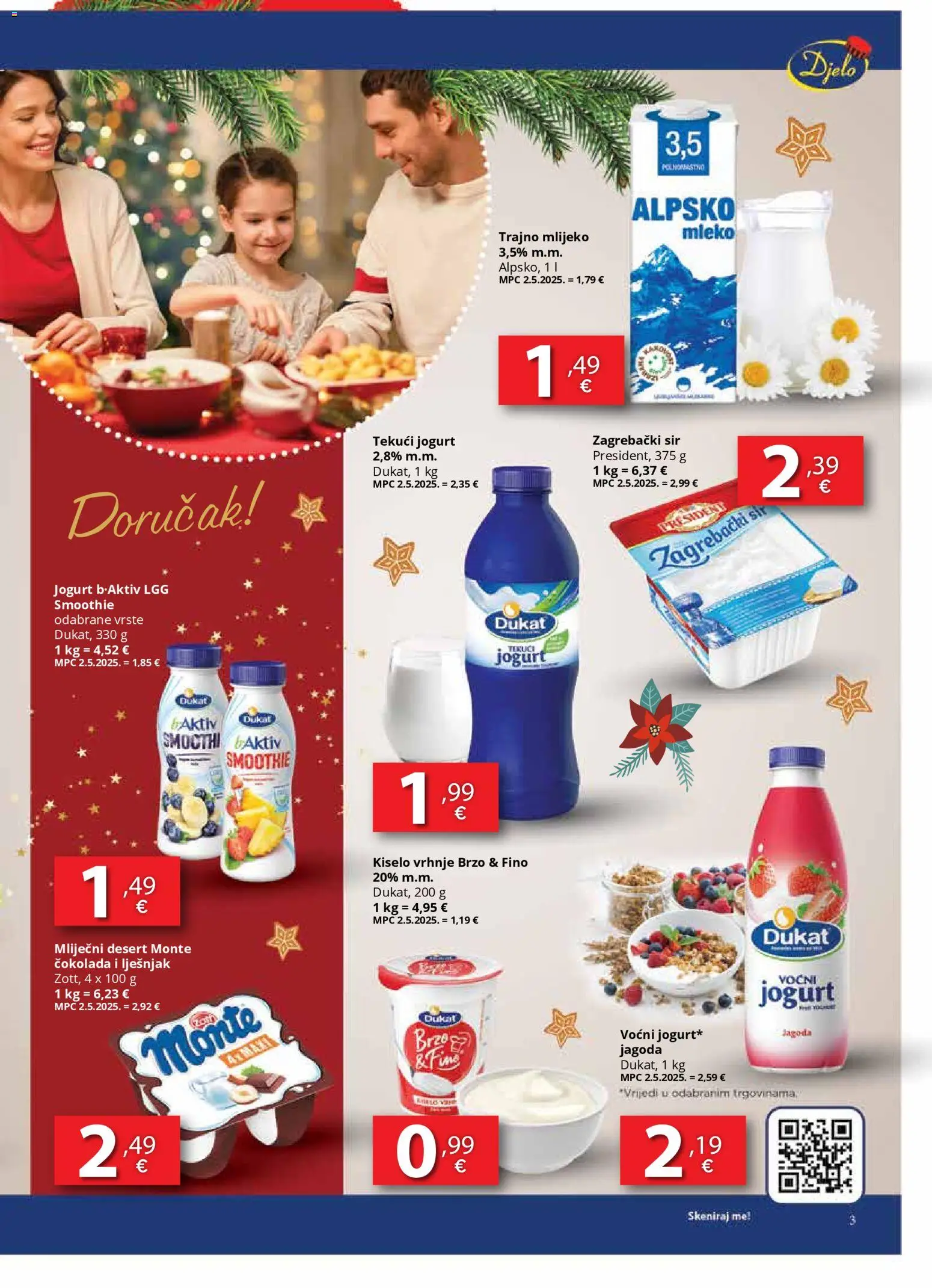 Djelo katalog | vrijedi od 22.12.2025 | Stranica: 3 | Proizvodi: Mlijeko, Čokolada, Kiselo vrhnje, Trajno mlijeko