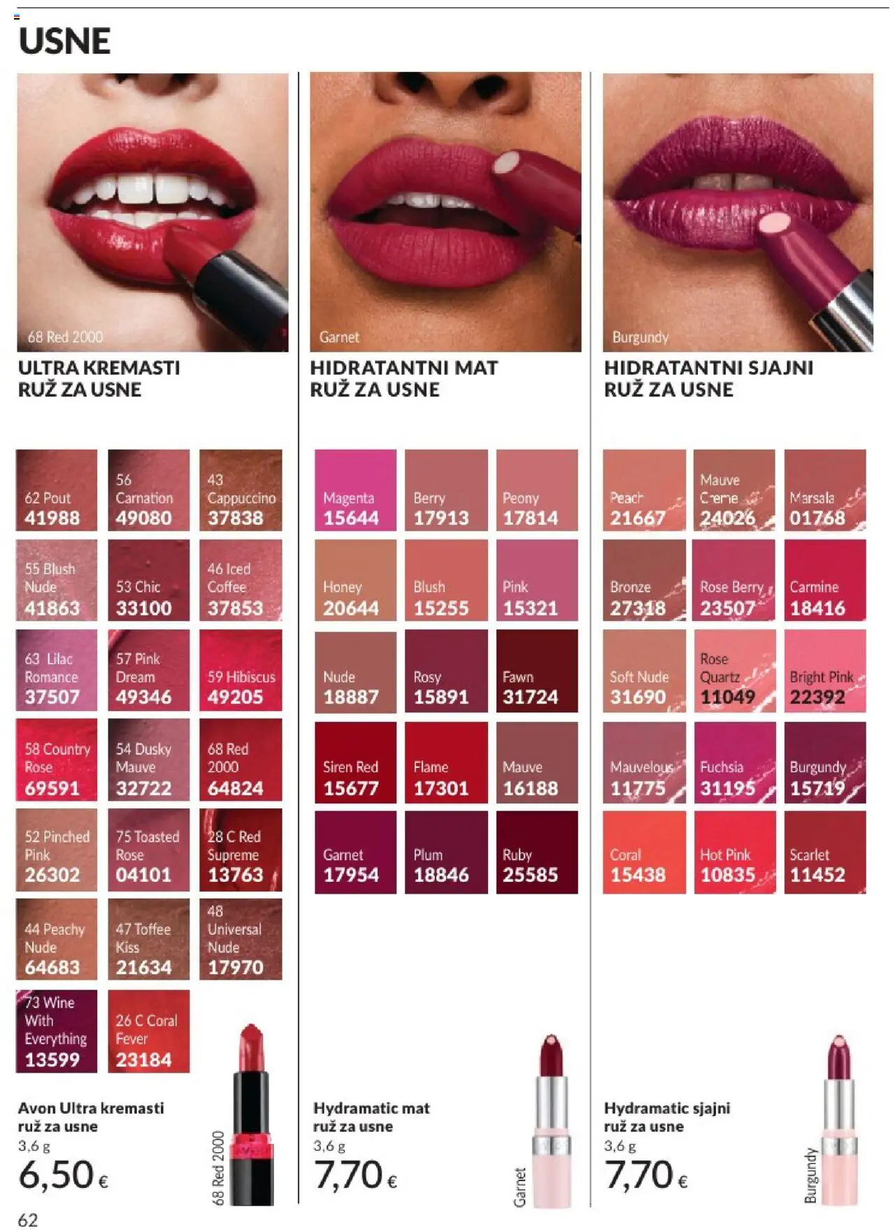 Avon katalog | vrijedi od 01.08.2025 | Stranica: 62 | Proizvodi: Ruž, Cappuccino