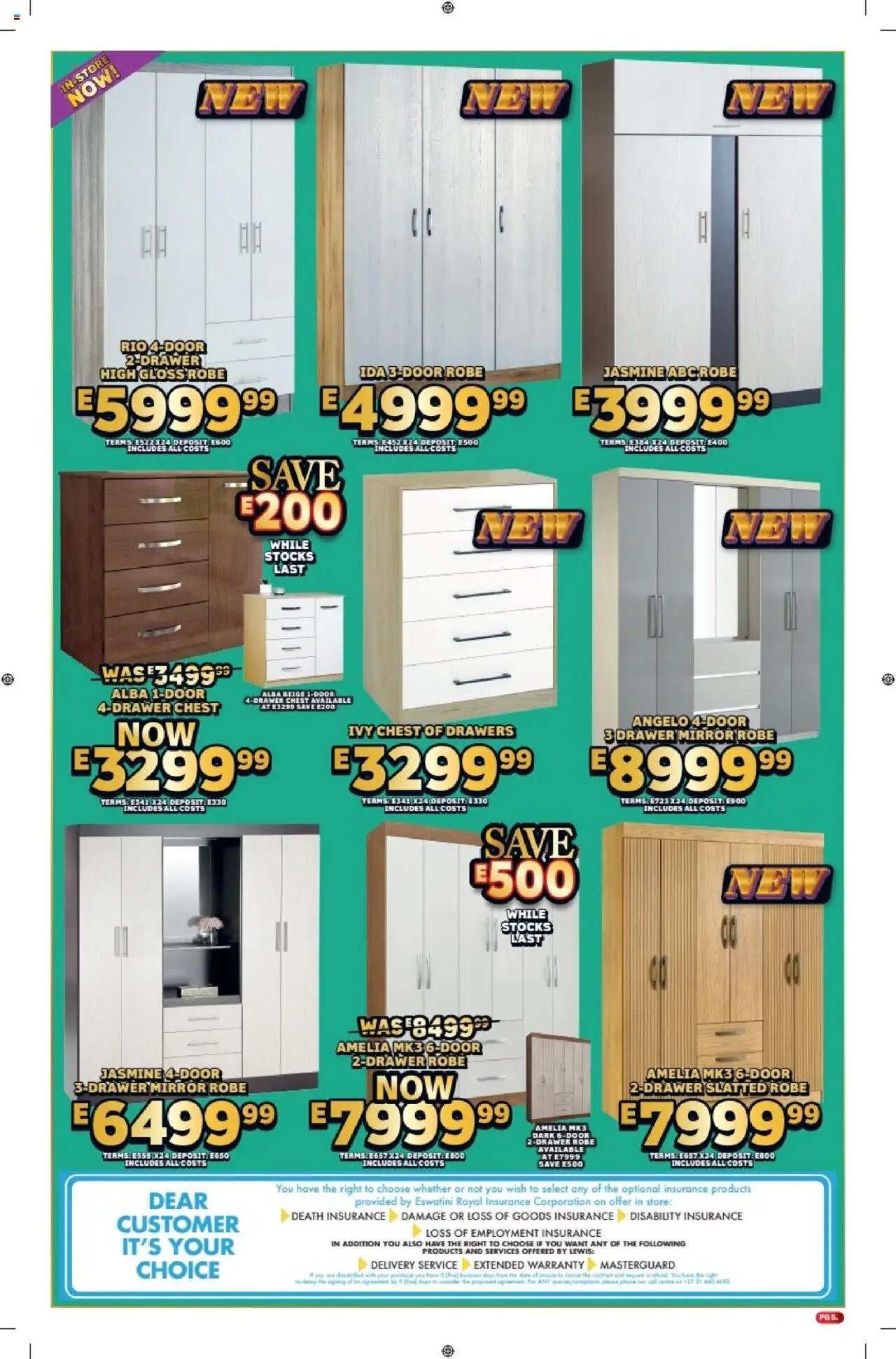 Lewis Stores - Eswatini Brochure │ valid from 11.08.2025 | Page: 5 | Products: Gloss, Phone, Chest of drawers, Mirror
