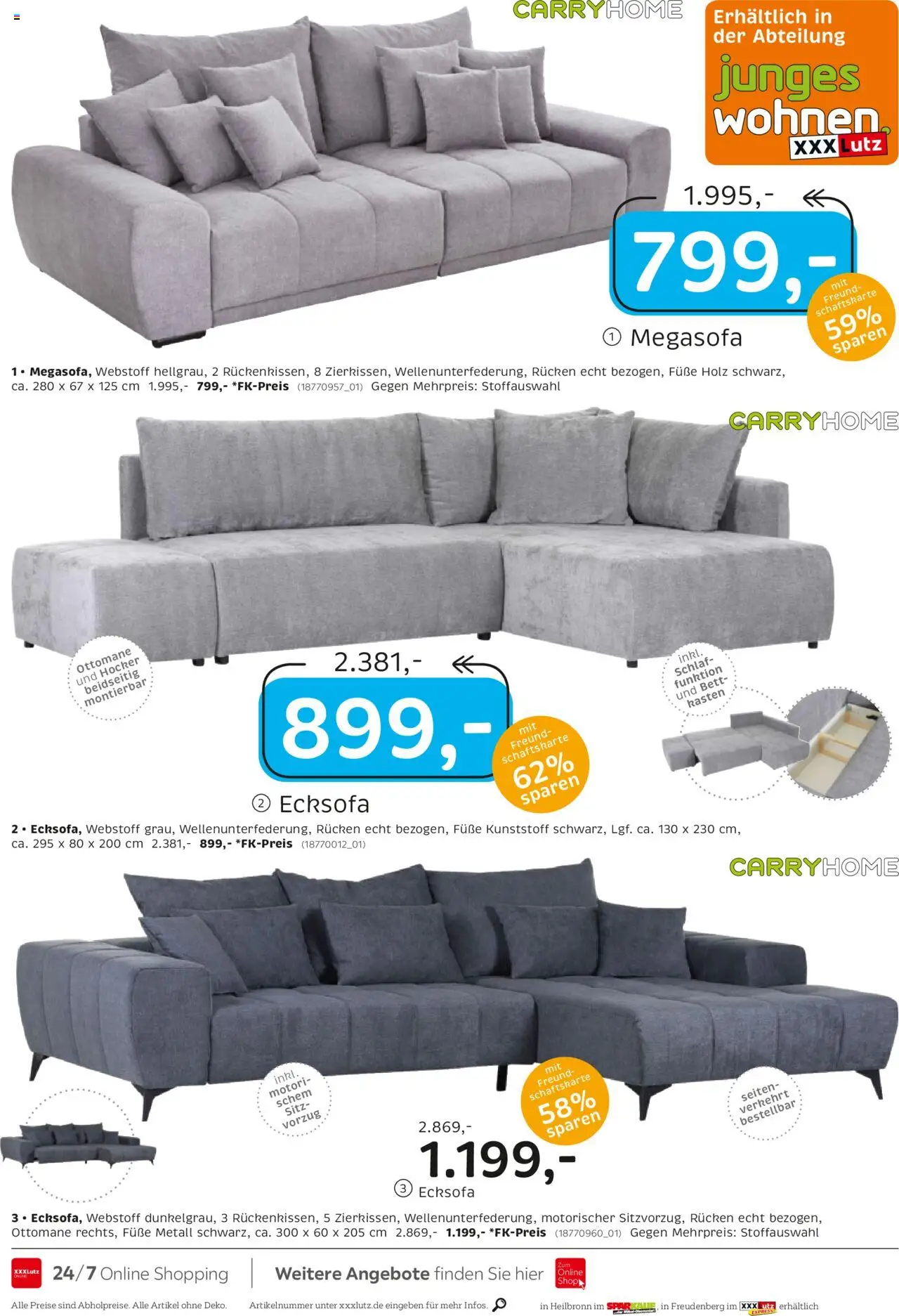 XXXL Lutz Junges Wohnen - gültig ab dem 04.08.2025 | Seite: 2 | Produkte: Hocker, Ecksofa, Bett