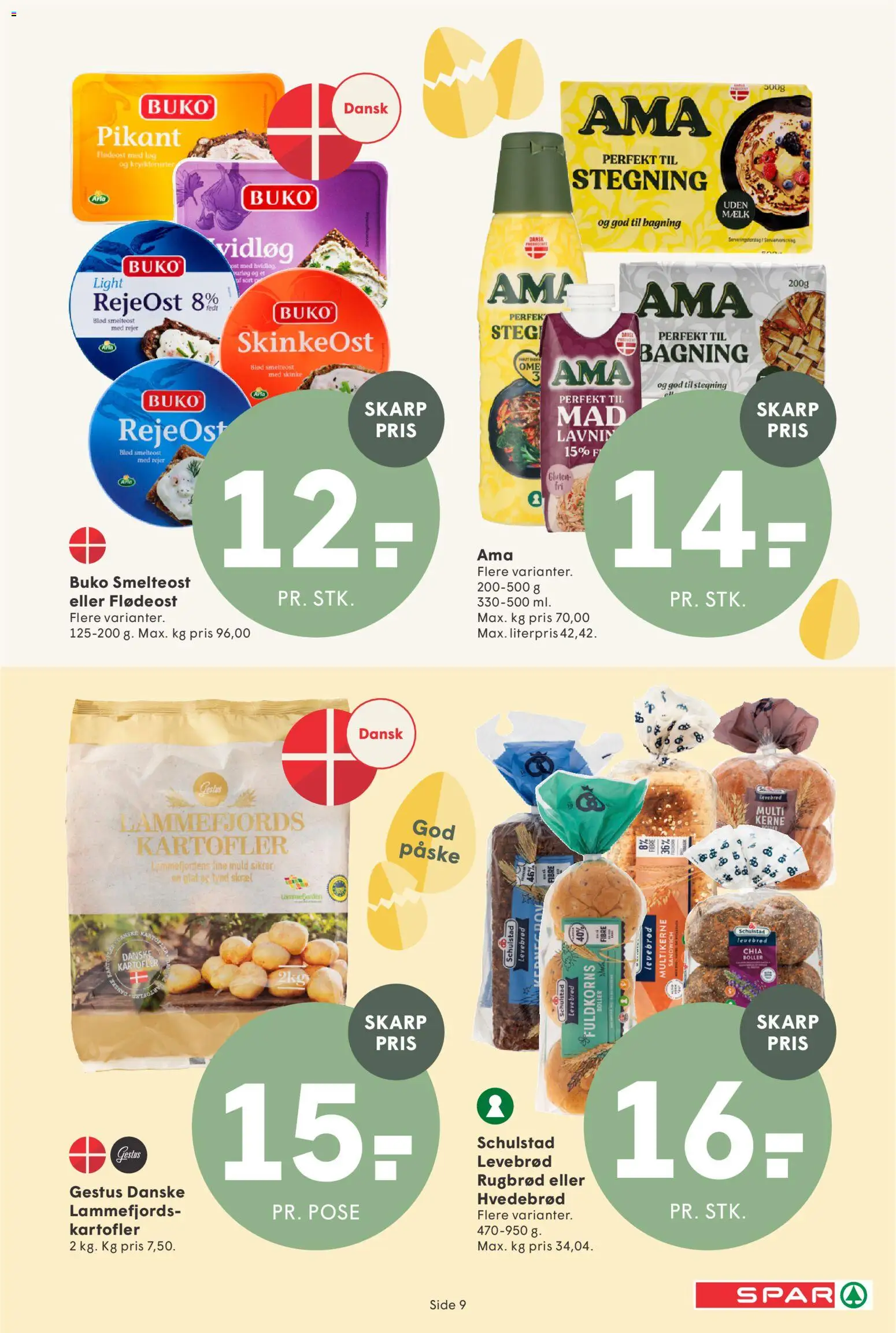Spar tilbudsavis – gyldig fra 20.03.2026 | Side: 9 | Produkter: Purløg, Mælk, Skinke, Løg