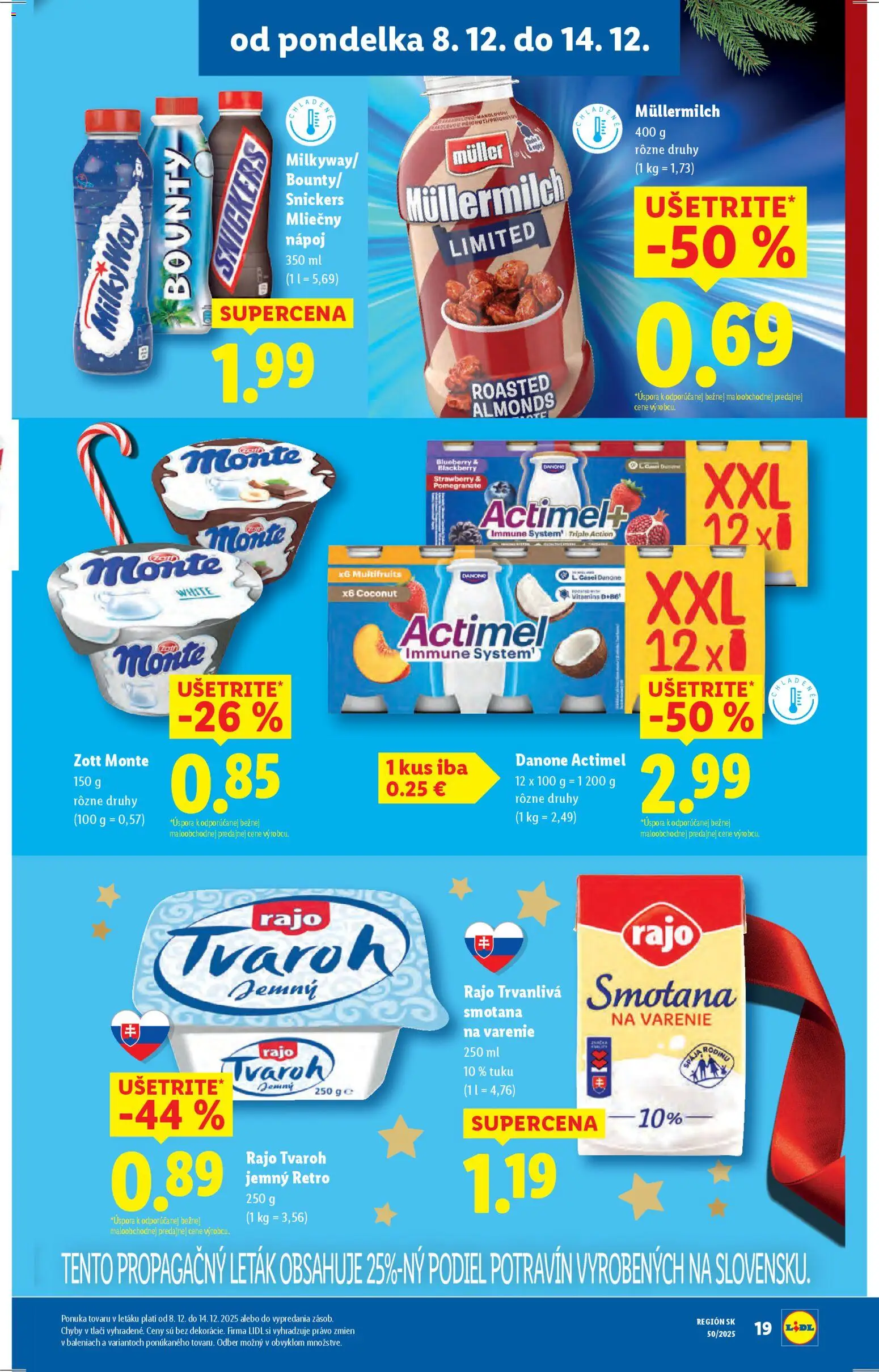 Nové Lidl akcie – leták je platný od 11.12.2025 | Strana: 55 | Produkty: Smotana, Tvaroh, Actimel