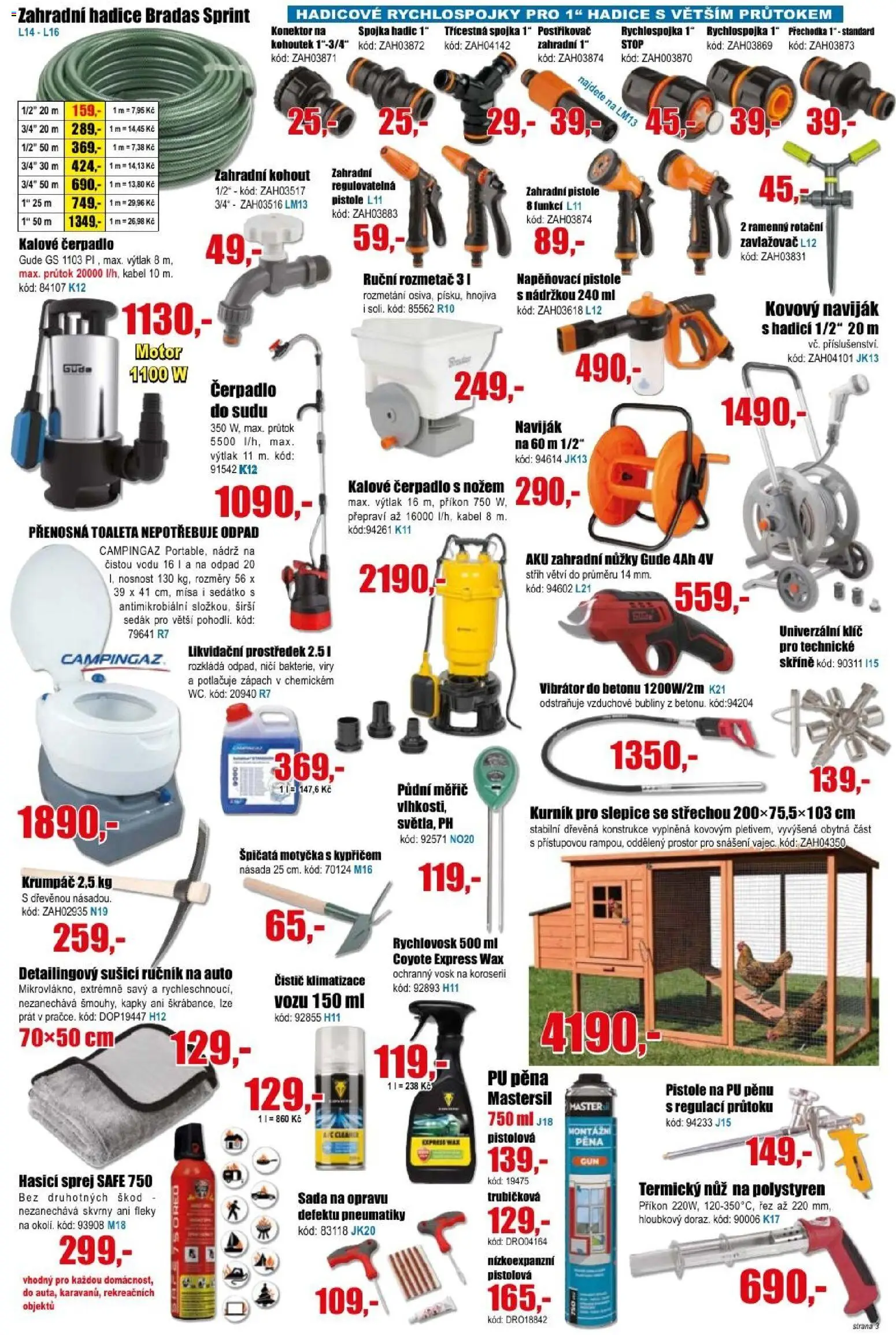 Eva supermarket leták od 08.04.2026 | Strana: 3 | Produkty: Čerpadlo do sudu, Skříně, Hadice, Nůž