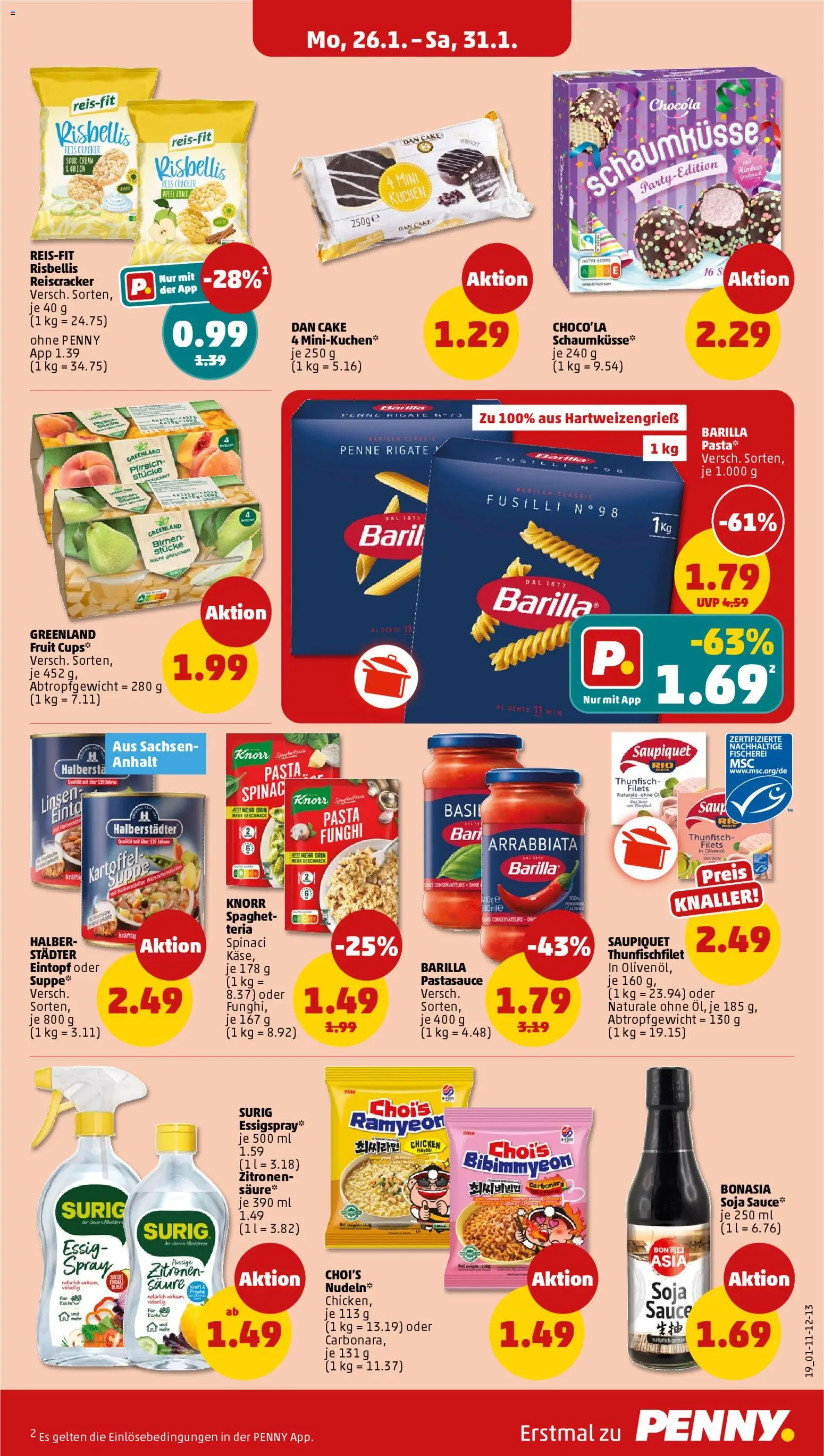 Penny Prospekt 	 – gültig ab 26.01.2026 | Seite: 21 | Produkte: Thunfisch, Pfirsich, Pasta, Zitronen