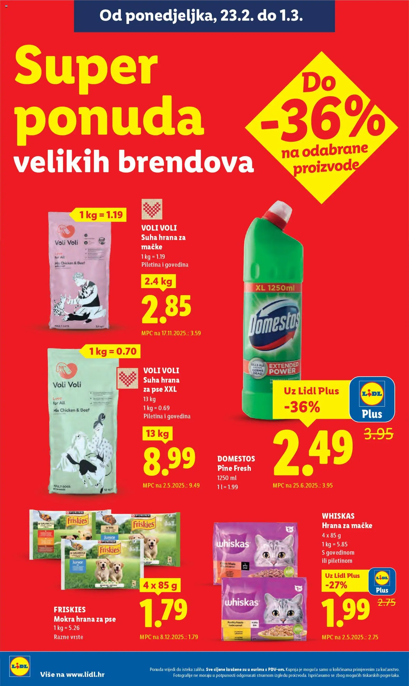 Lidl katalog | vrijedi od 23.02.2026 | Stranica: 14 | Proizvodi: Whiskas, Domestos, Hrana za mačke, Suha hrana za pse