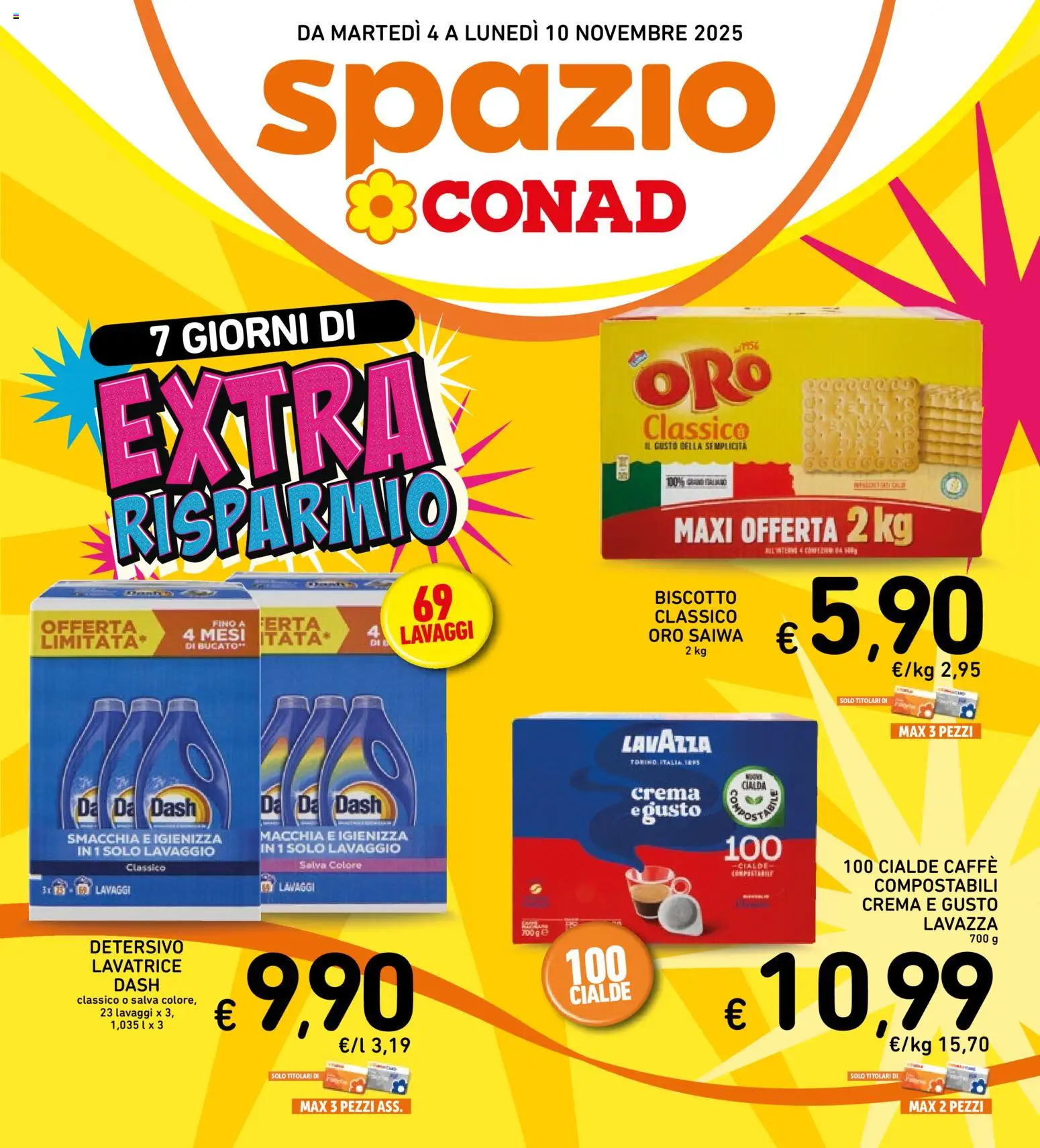 Volantino Spazio Conad del 28.10.2025 | Pagina: 28 | Prodotti: Crema, Caffè, Lavatrice, Lavazza