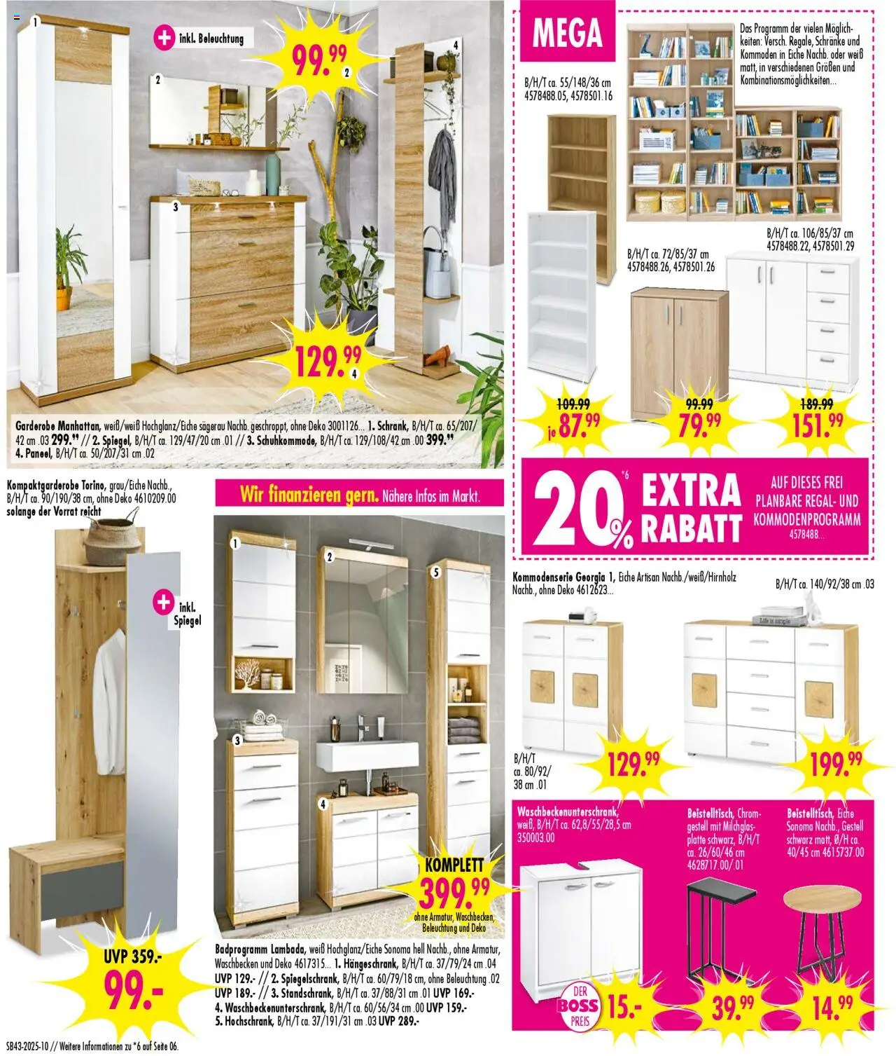SB Möbel Boss Prospekt 	 – gültig ab 18.10.2025 | Seite: 10 | Produkte: Regal, Waschbecken
