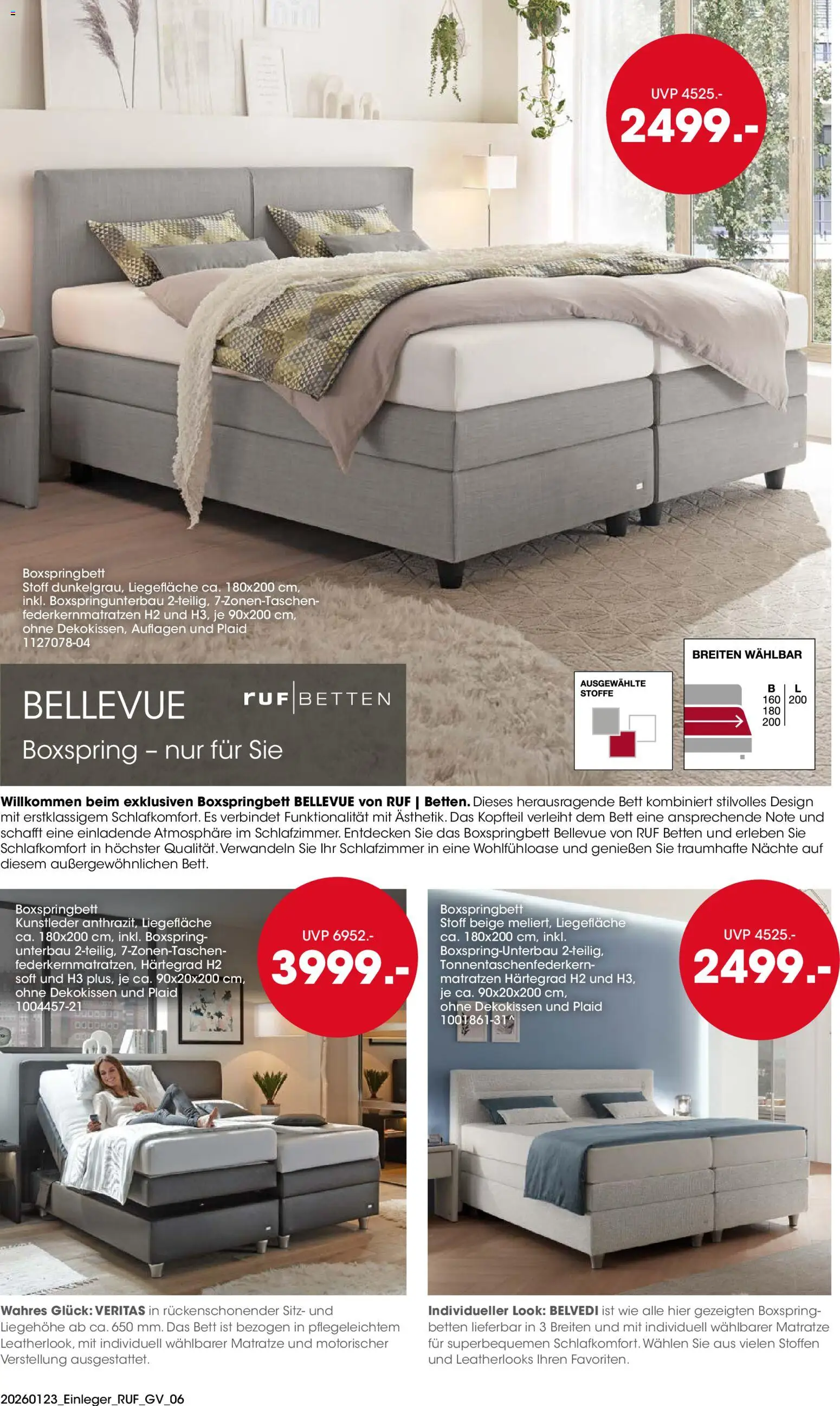 Möbel Martin  Schlafen, träumen, entspannen – gültig ab 23.01.2026 | Seite: 6 | Produkte: Bett, Matratze, Boxspringbett