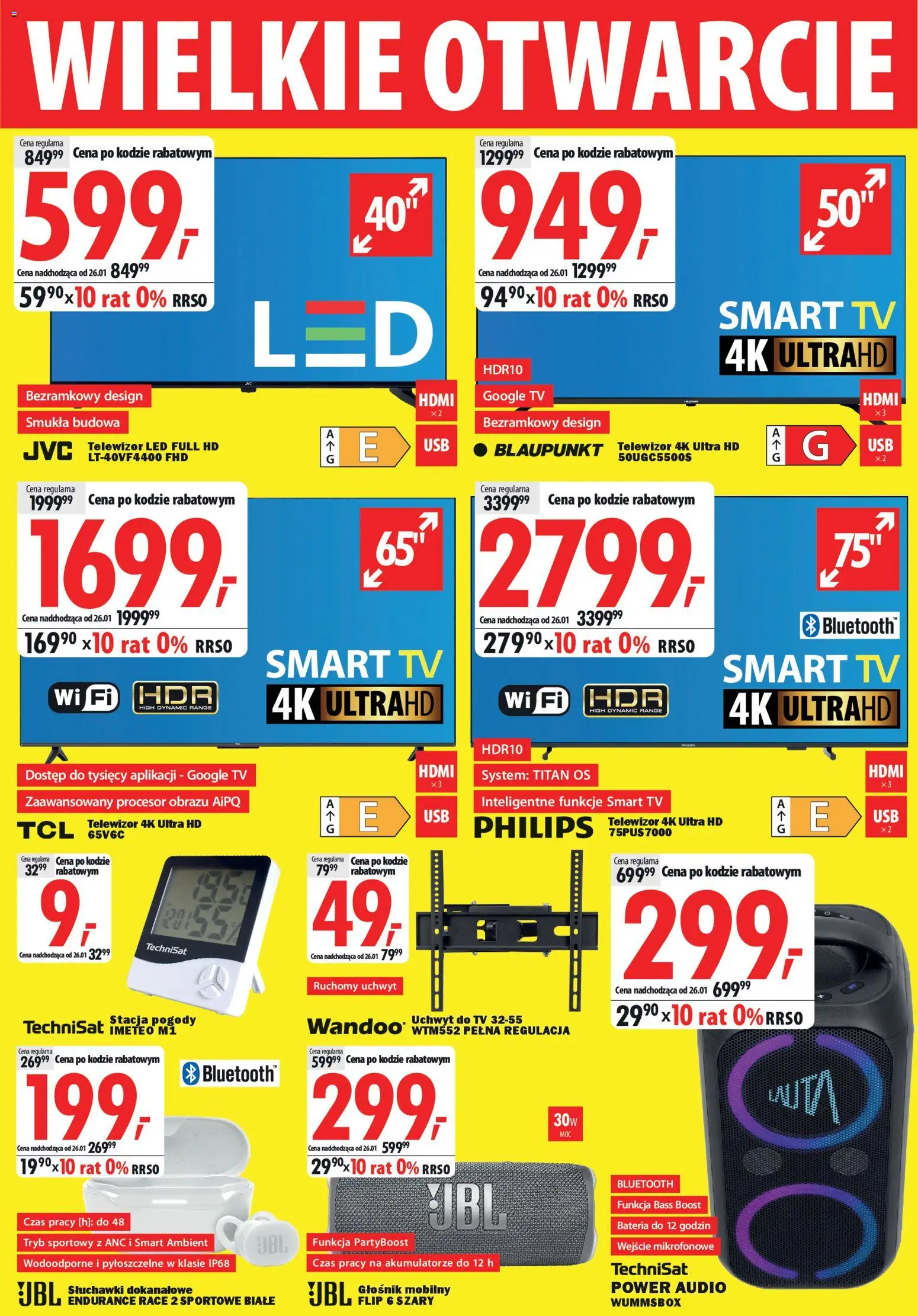 Mediaexpert Gazetka - Wielkie otwarcie Sztum od 15.01.2026 | Strona: 2 | Produkty: Telewizor, Audio, Słuchawki, Bateria