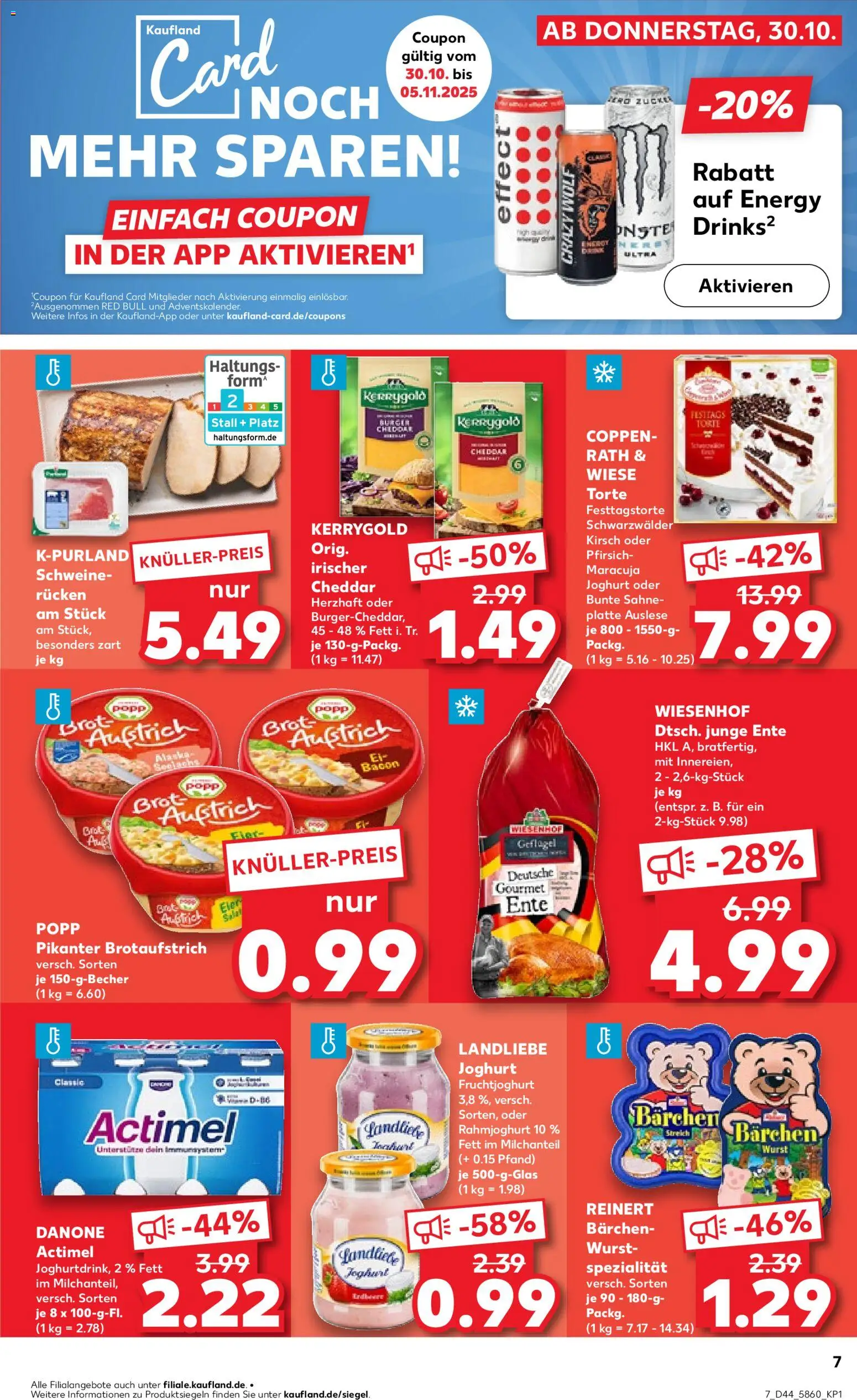 Kaufland prospekt Stuttgart	 – gültig ab 30.10.2025 | Seite: 7 | Produkte: Joghurt, Wurst, Pfirsich, Sahne