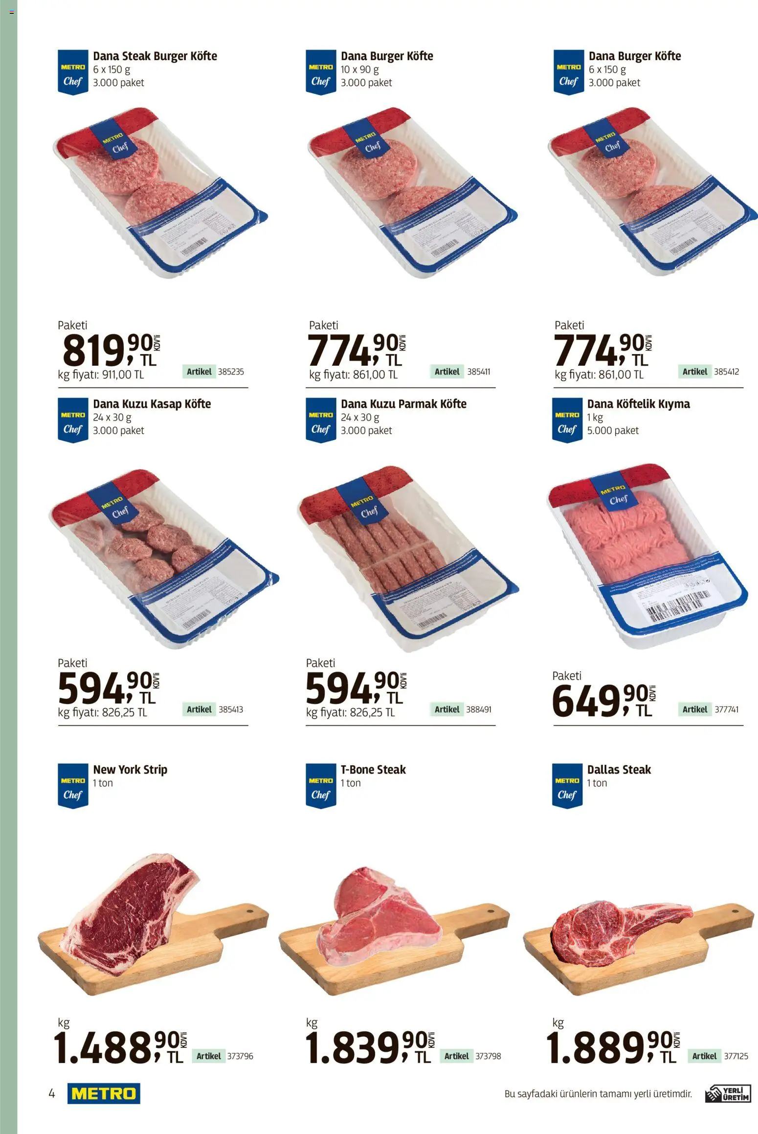 Metro - Kafeler & Pastaneler Kataloğu - 18.03.2026 tarihinden itibaren geçerlidir | Sayfa: 4 | Ürünler: Kıyma