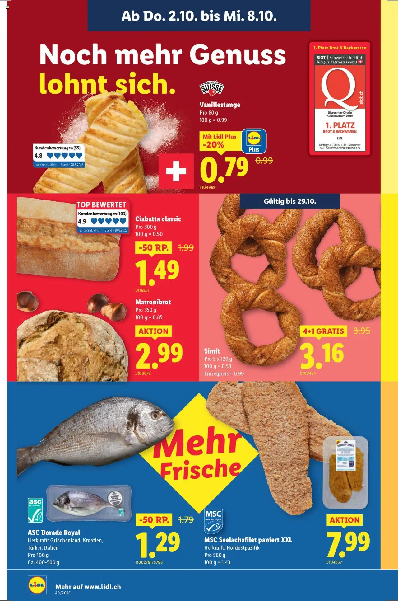 Lidl Aktionen – gültig ab 02.10.2025 | Seite: 6 | Produkte: Brot, Top