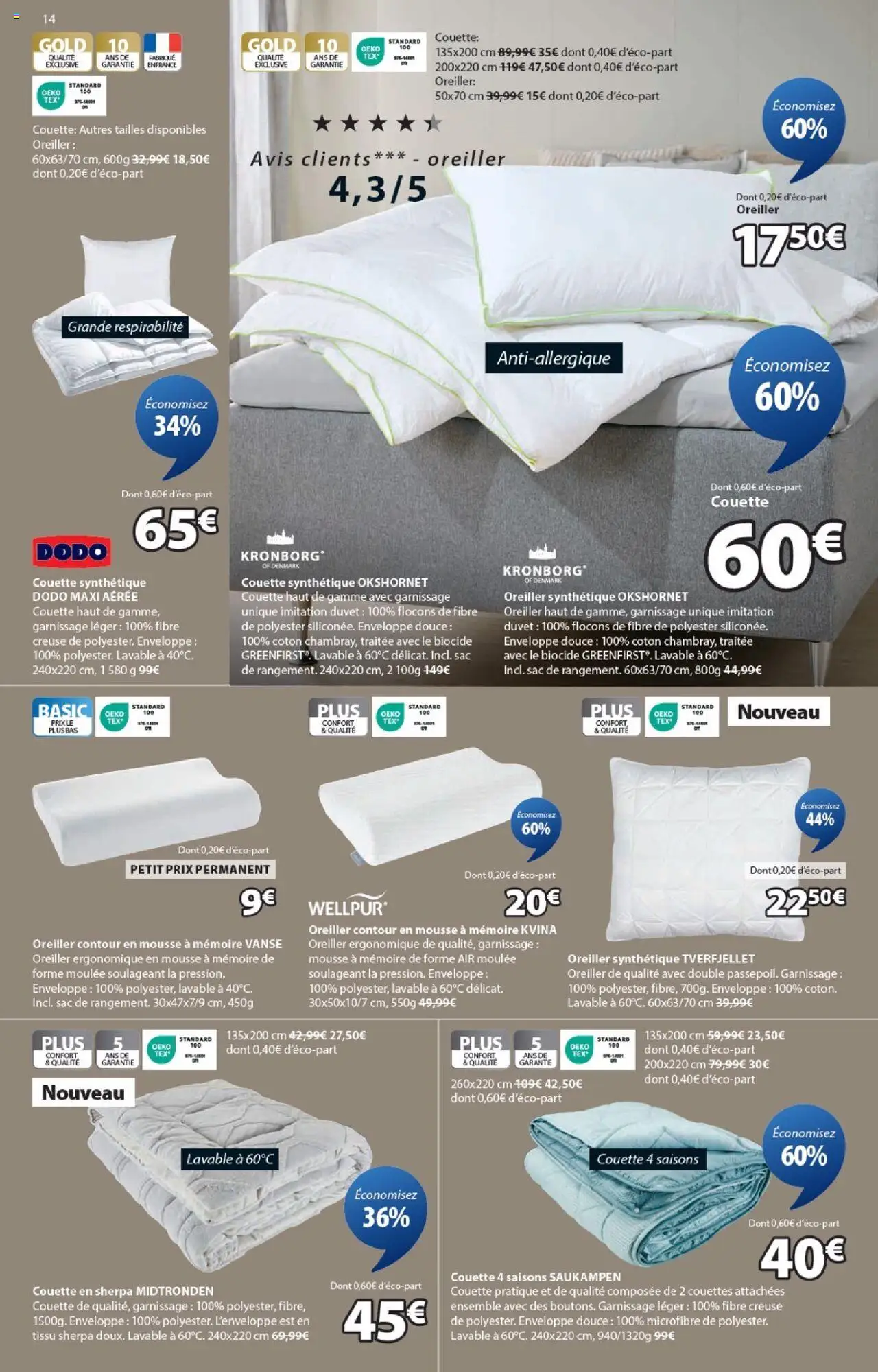 {H1} | Page: 14 | Produits: Sac, Coton, Mousse, Oreiller