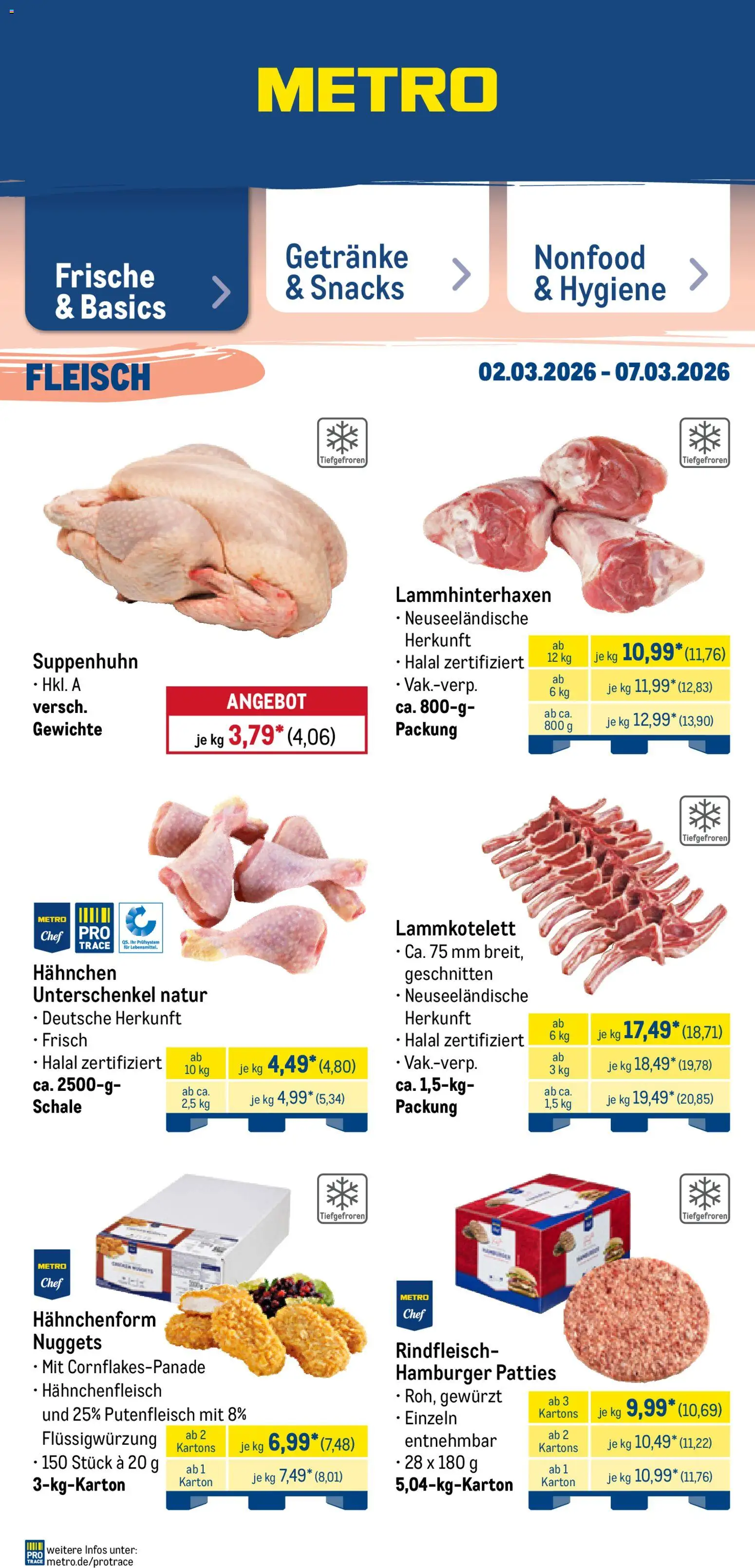 Metro Prospekt 	 – gültig ab 02.03.2026 | Seite: 7 | Produkte: Hahnchen, Rindfleisch, Fleisch