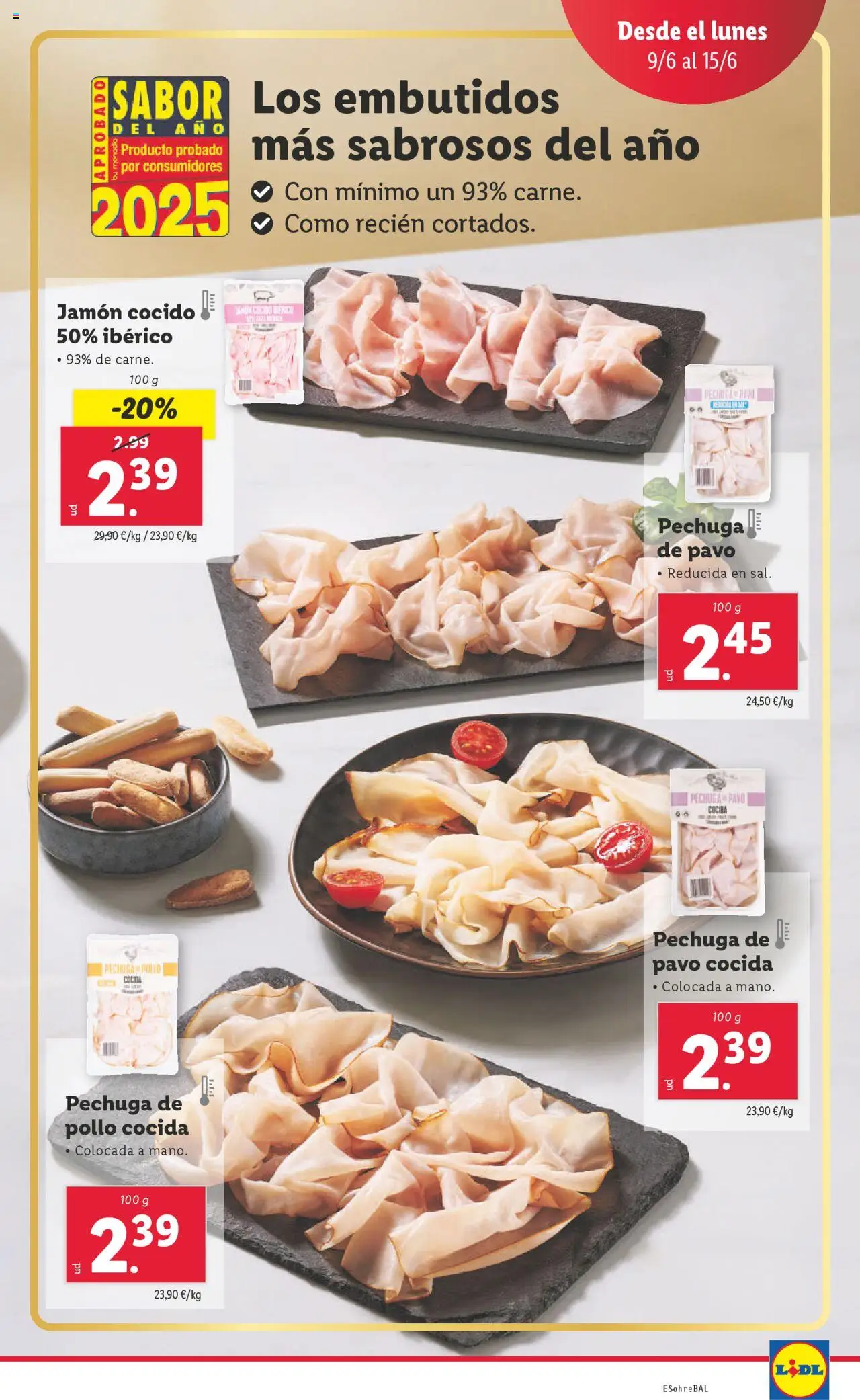 Lidl catálogo MAD │ válido desde el 09.06.2025 | Página: 9 | Productos: Jamón, Jamón cocido, Νυχτικό