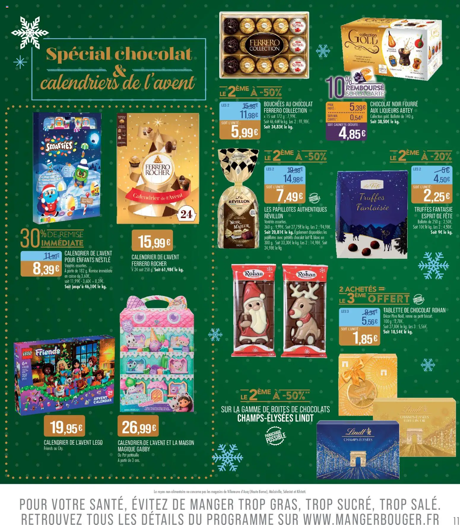 {H1} | Page: 11 | Produits: Légo, Calendrier, Lait, Lindt