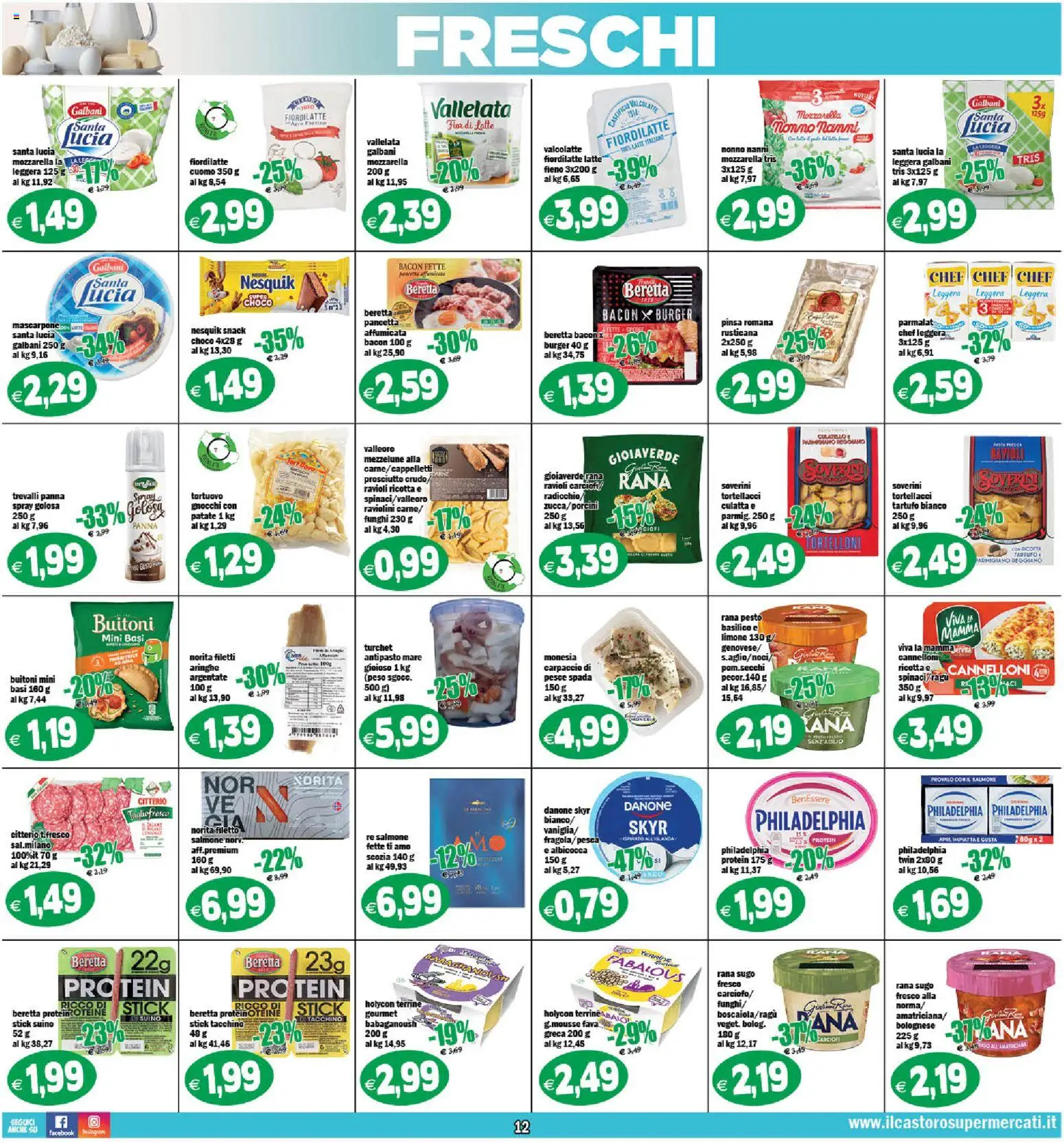 Volantino Il Castoro del 25.02.2026 | Pagina: 12 | Prodotti: Latte, Limone, Parmigiano reggiano, Pesce spada