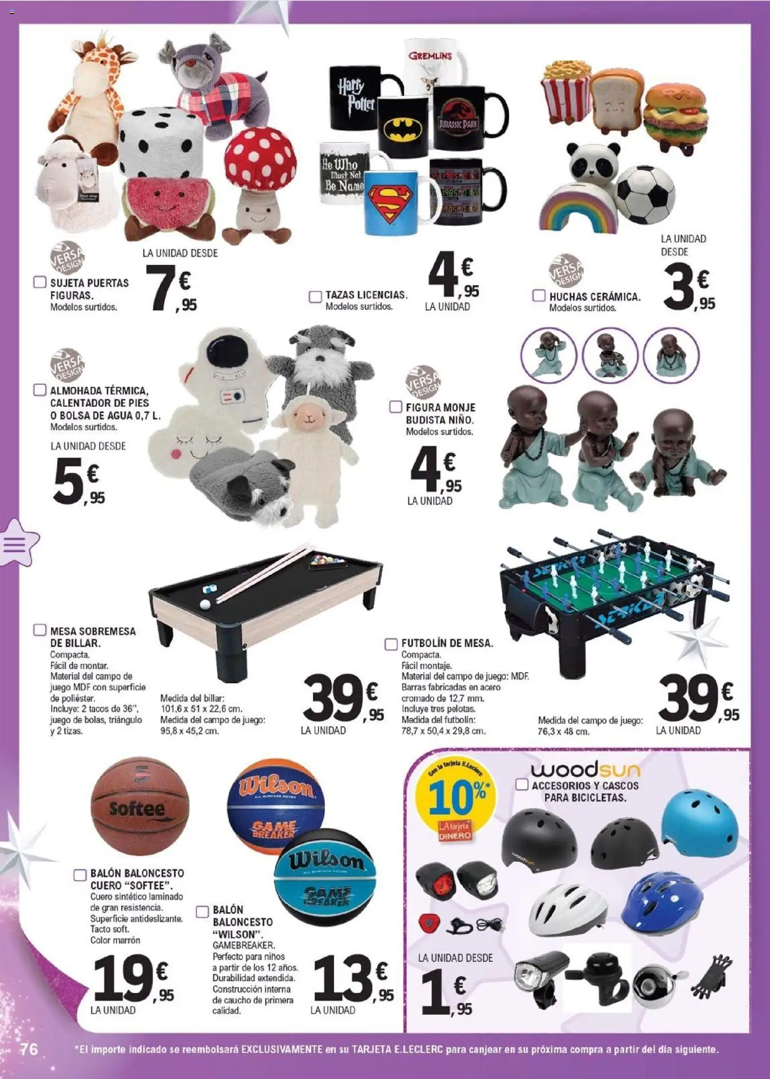 E.Leclerc - Juguetes  │ válido desde el 03.11.2025 | Página: 76 | Productos: Tacos, Bolsa, Almohada, Mesa