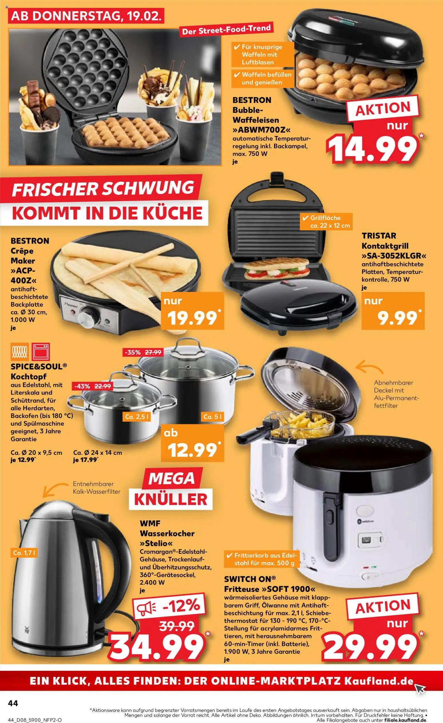 Kaufland prospekt Berlin	 – gültig ab 22.02.2026 | Seite: 44 | Produkte: Grill, Küche, Waffeln, Waffeleisen