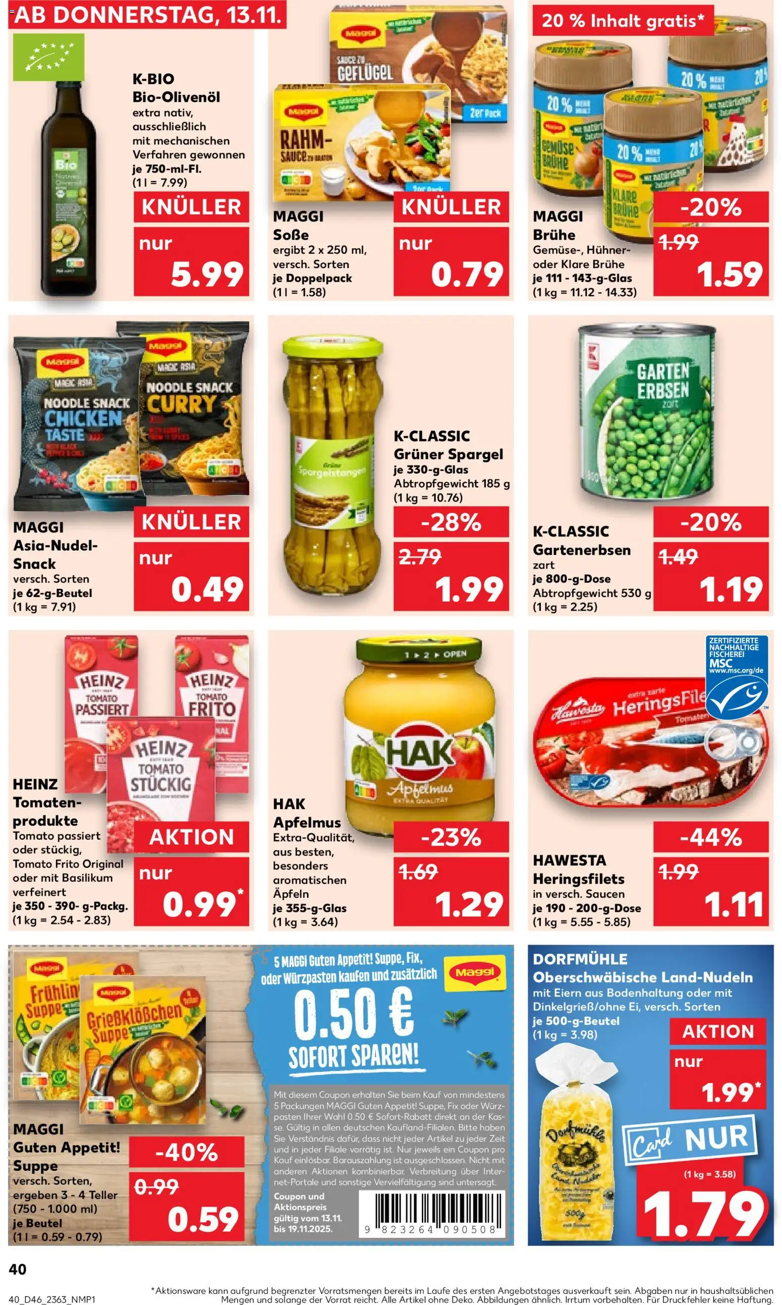 Kaufland prospekt Bremen	 – gültig ab 16.11.2025 | Seite: 40 | Produkte: Tomaten, Spargel, Gemüse, Soße
