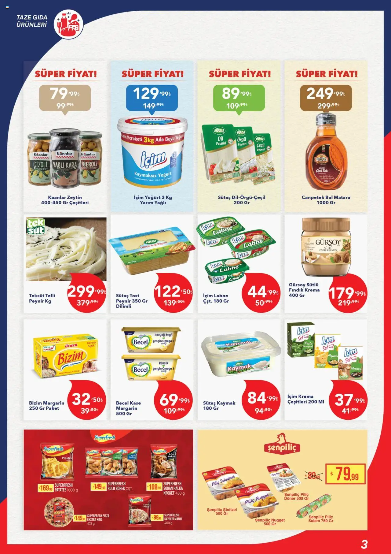 Kim Market Katalog - 18.09.2025 tarihinden itibaren geçerlidir | Sayfa: 3 | Ürünler: Döner, Kaşe, Soğan, Zeytin