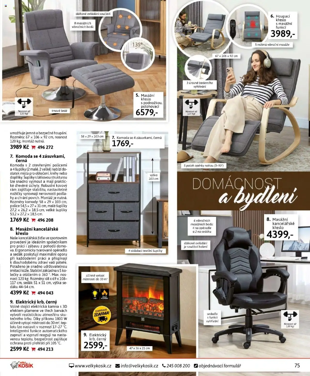 Velký Košík katalog říjen od 01.10.2025 | Strana: 75 | Produkty: Kancelářská židle, Komoda, Křeslo, Židle