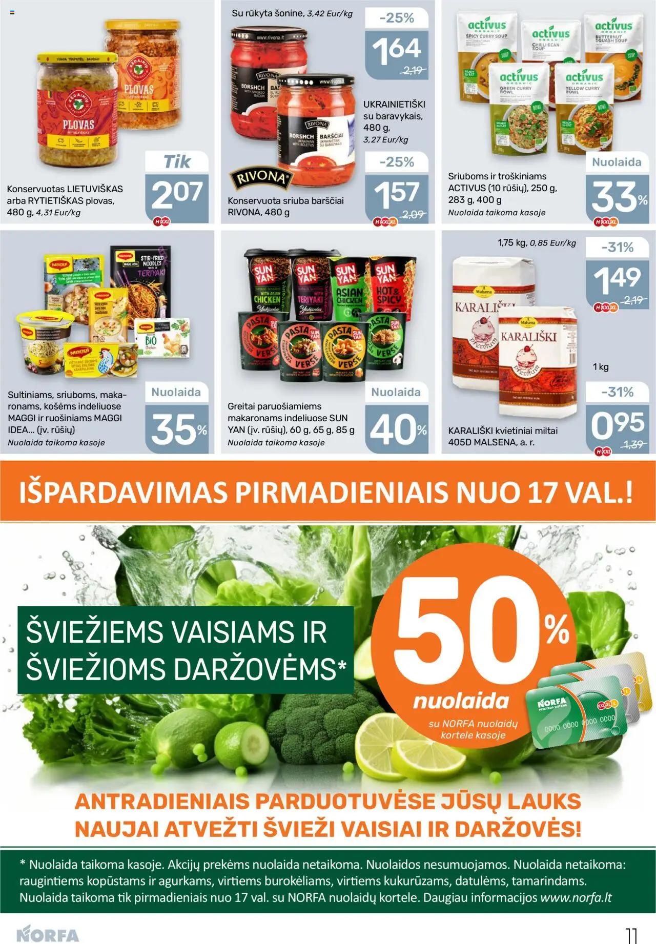 NORFA akcijos nuo 18.09.2025 | Puslapis: 11 | Prekių: Miltai