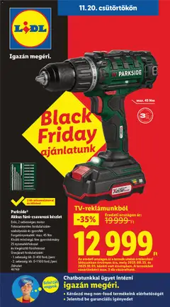 Lidl Black Friday - Nonfood kínálatunk - amely érvényes a következő dátumtól: 20.11.2025