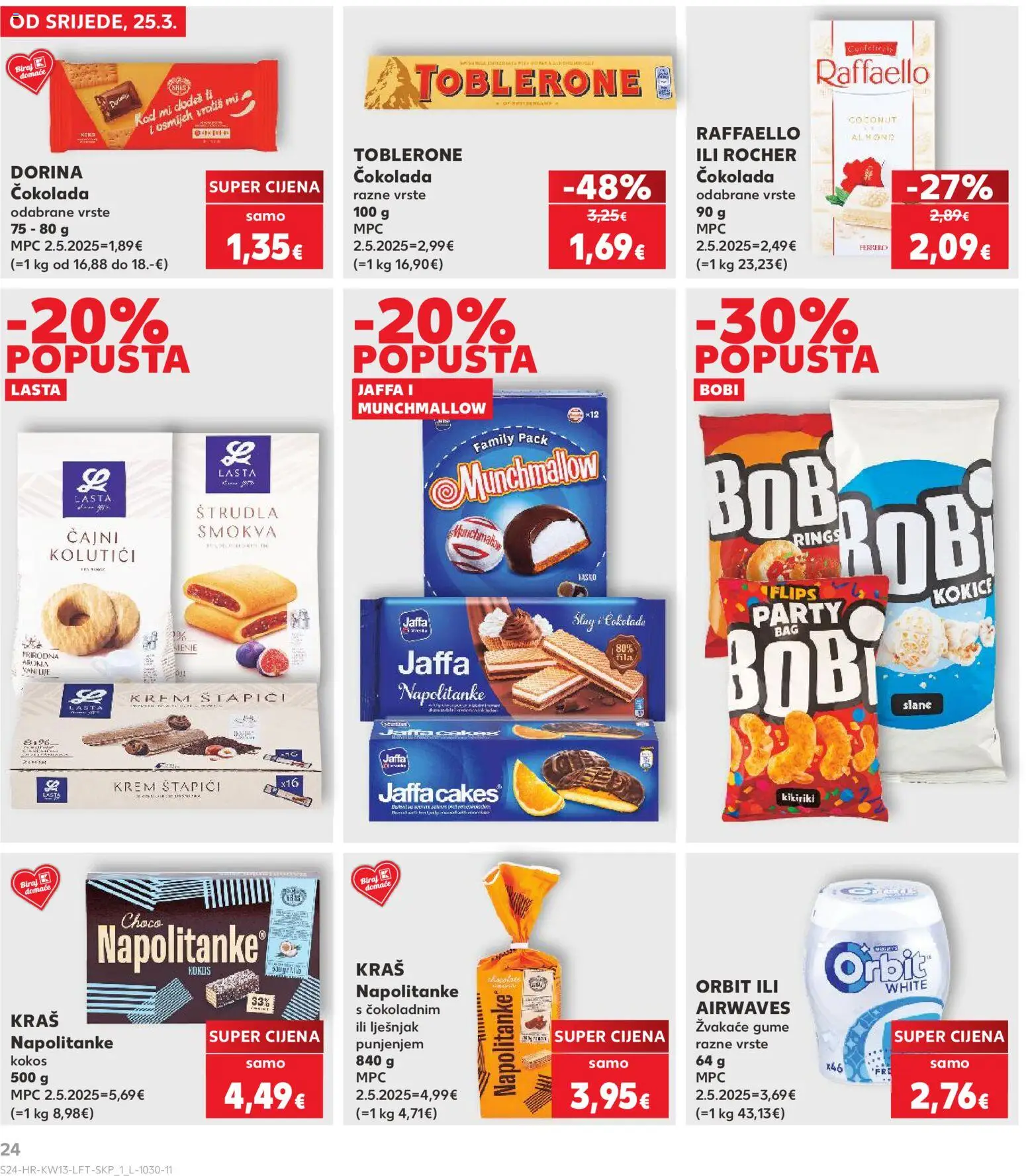 Kaufland katalog | vrijedi od 25.03.2026 | Stranica: 24 | Proizvodi: Čajni kolutići, Lješnjak, Napolitanke, Štapići