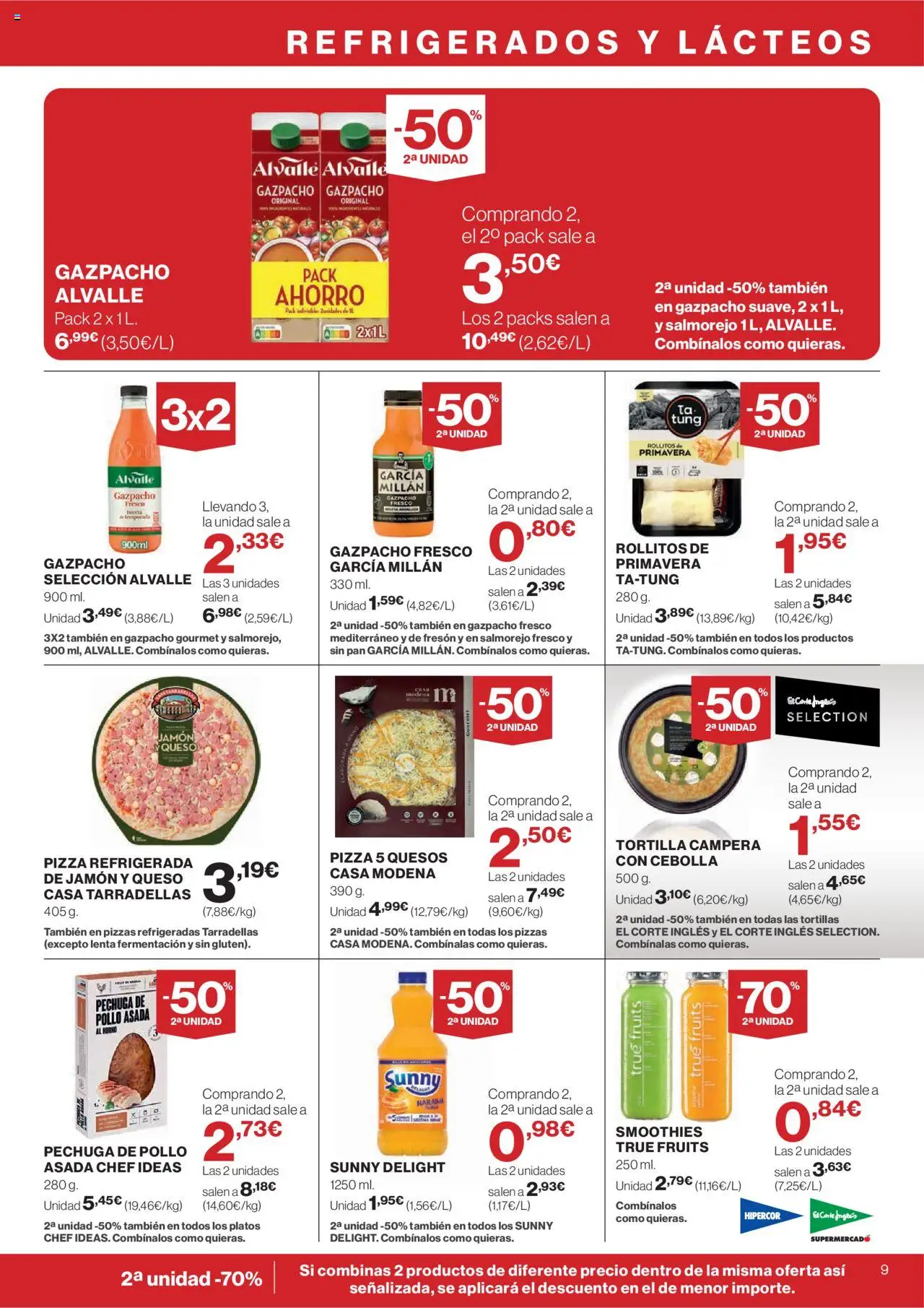 Hipercor catálogo │ válido desde el 31.07.2025 | Página: 9 | Productos: Pan, Jamón, Παγωμένο τσάι, Gazpacho