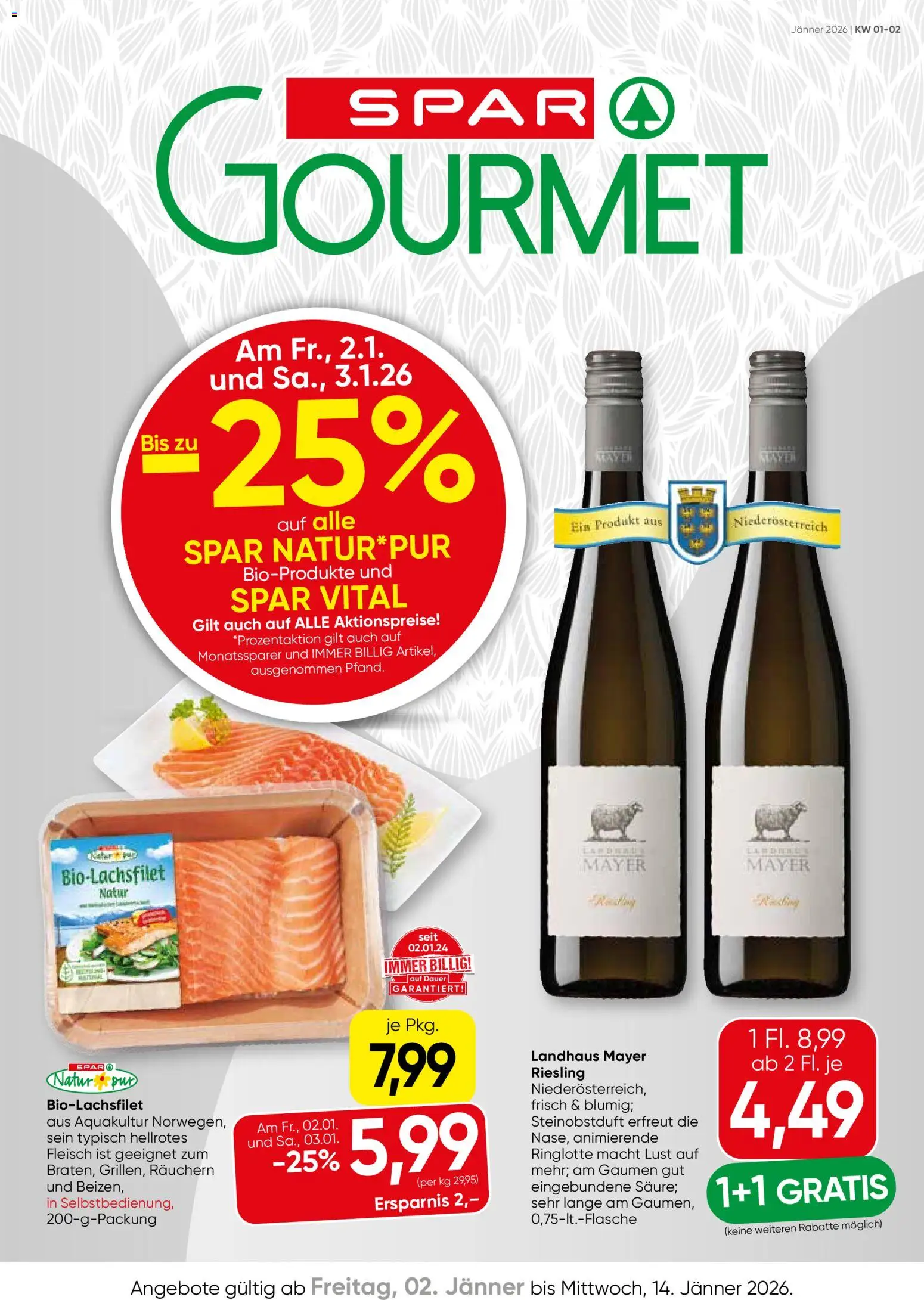 SPAR Gourmet Flugblatt gültig ab 02.01.2026 | Seite: 1