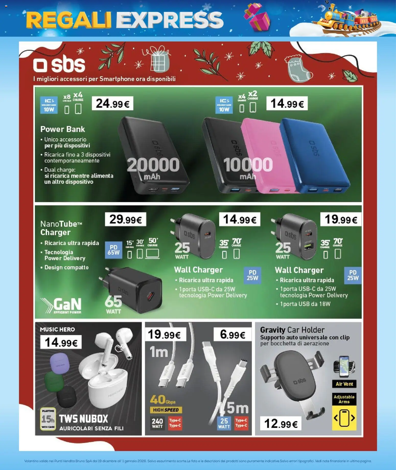 Volantino Euronics del 19.12.2025 | Pagina: 5 | Prodotti: Auricolari, Power bank, Smartphone, USB