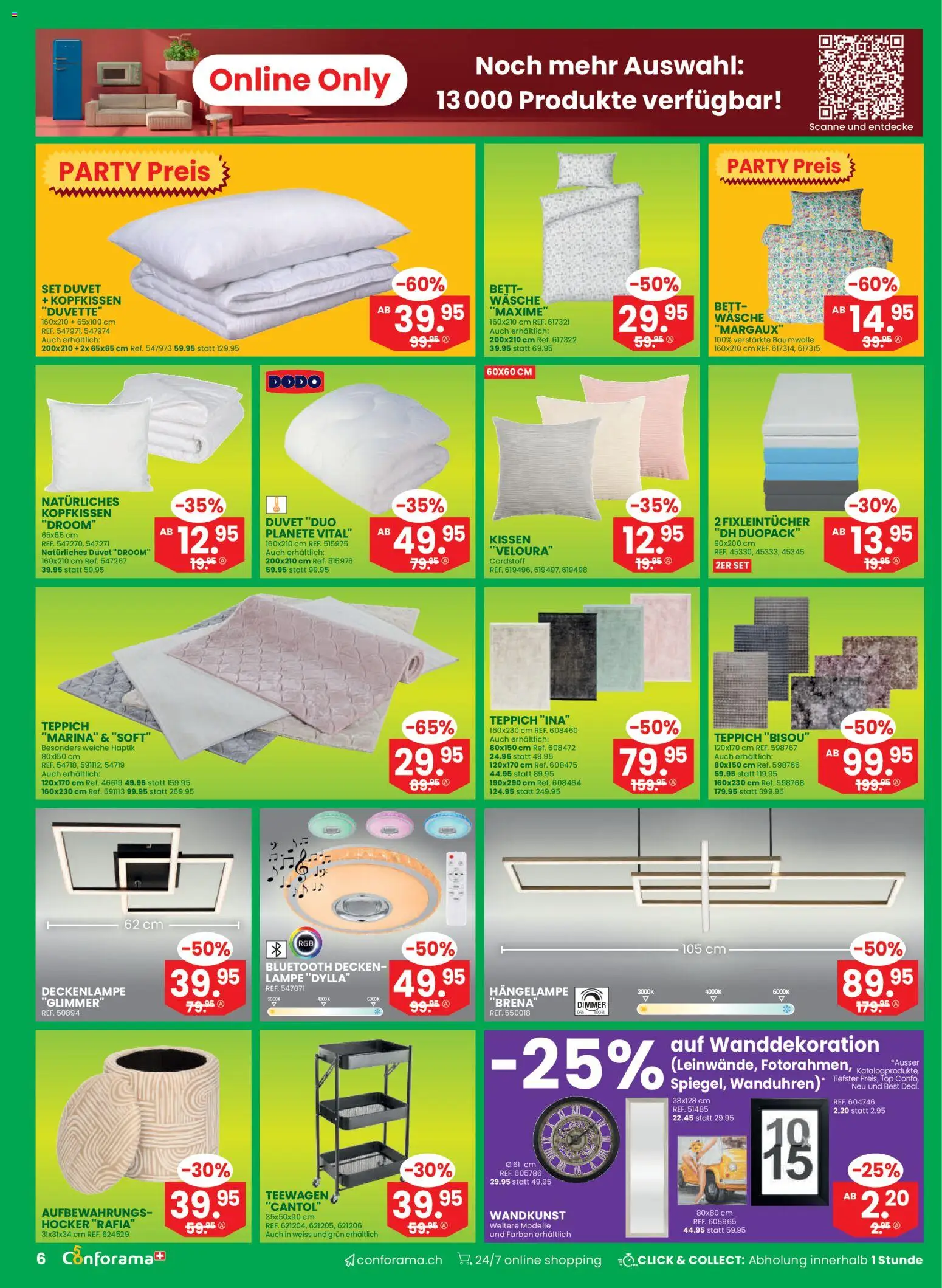 Conforama aktionen – gültig ab 08.04.2026 | Seite: 6 | Produkte: Hocker, Lampe, Bett, Top