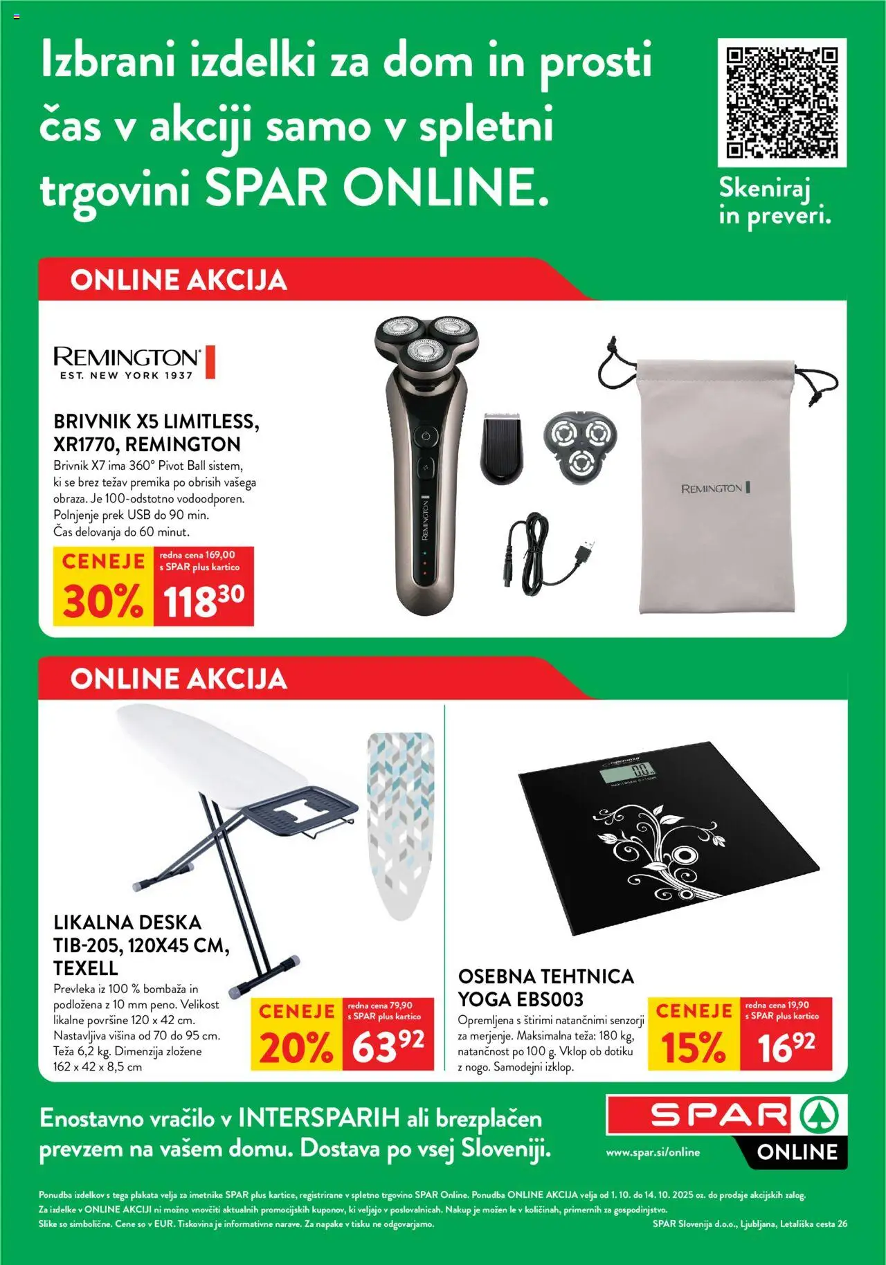 Novi Spar katalog ponudbe – veljaven od 01.10.2025 | Stran: 1 | Izdelki: Likalna deska, Usb, Prevleka, Brivnik
