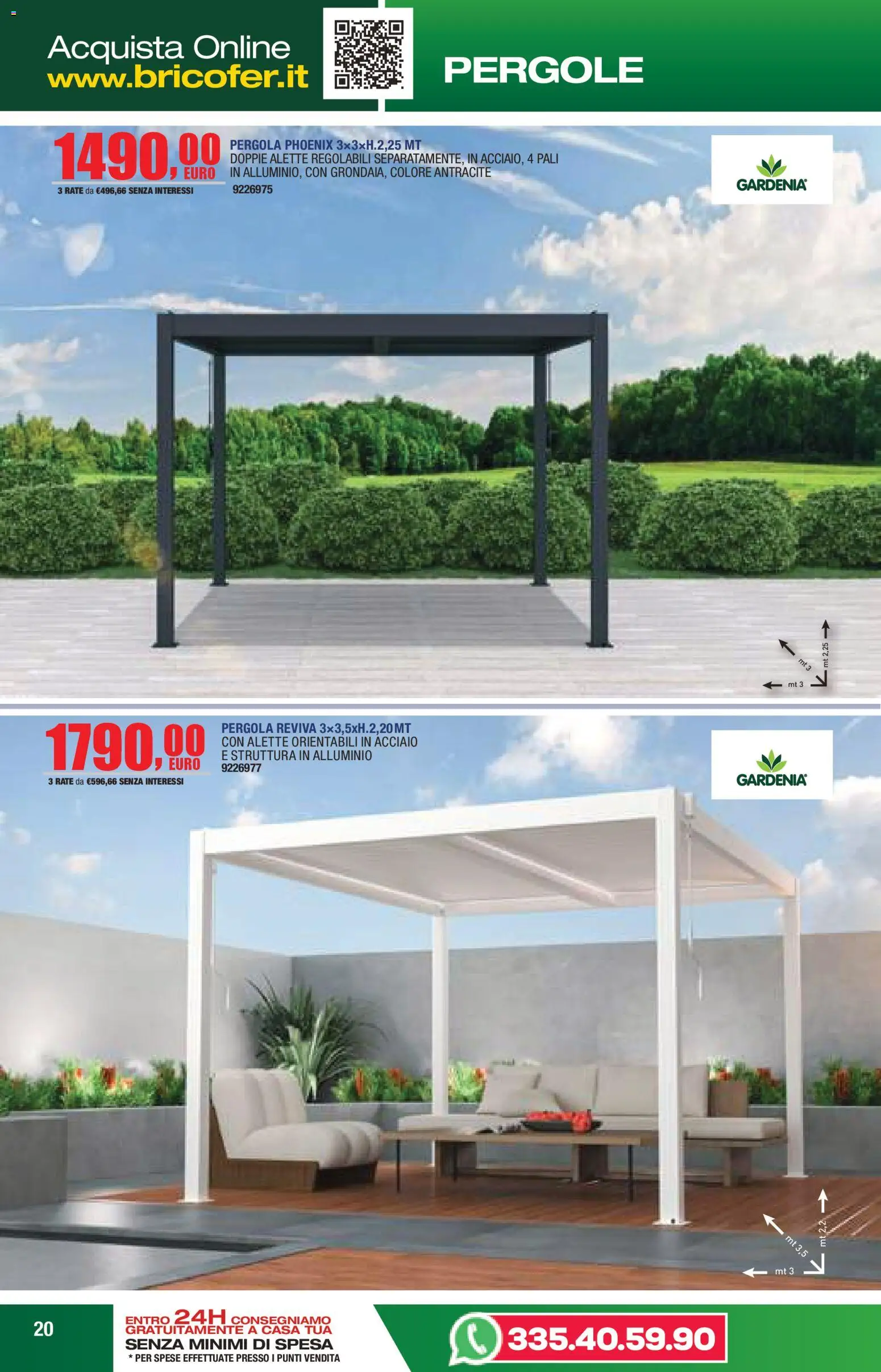 Volantino Bricofer del 14.04.2026 | Pagina: 20 | Prodotti: Pergola, Alluminio