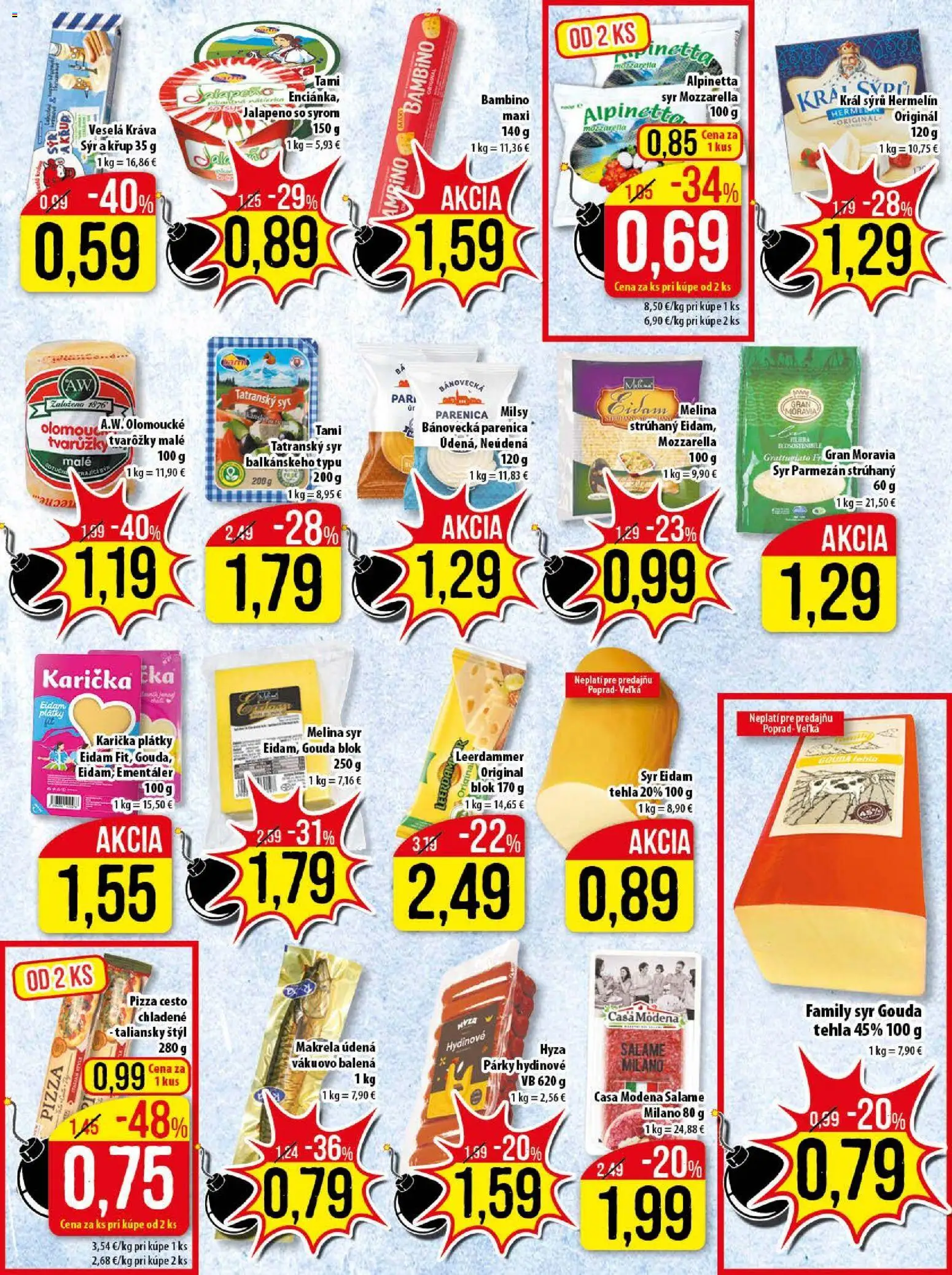 Nové Klas akcie – leták je platný od 01.12.2025 | Strana: 9 | Produkty: Parmezán, Gouda, Eidam, Párky