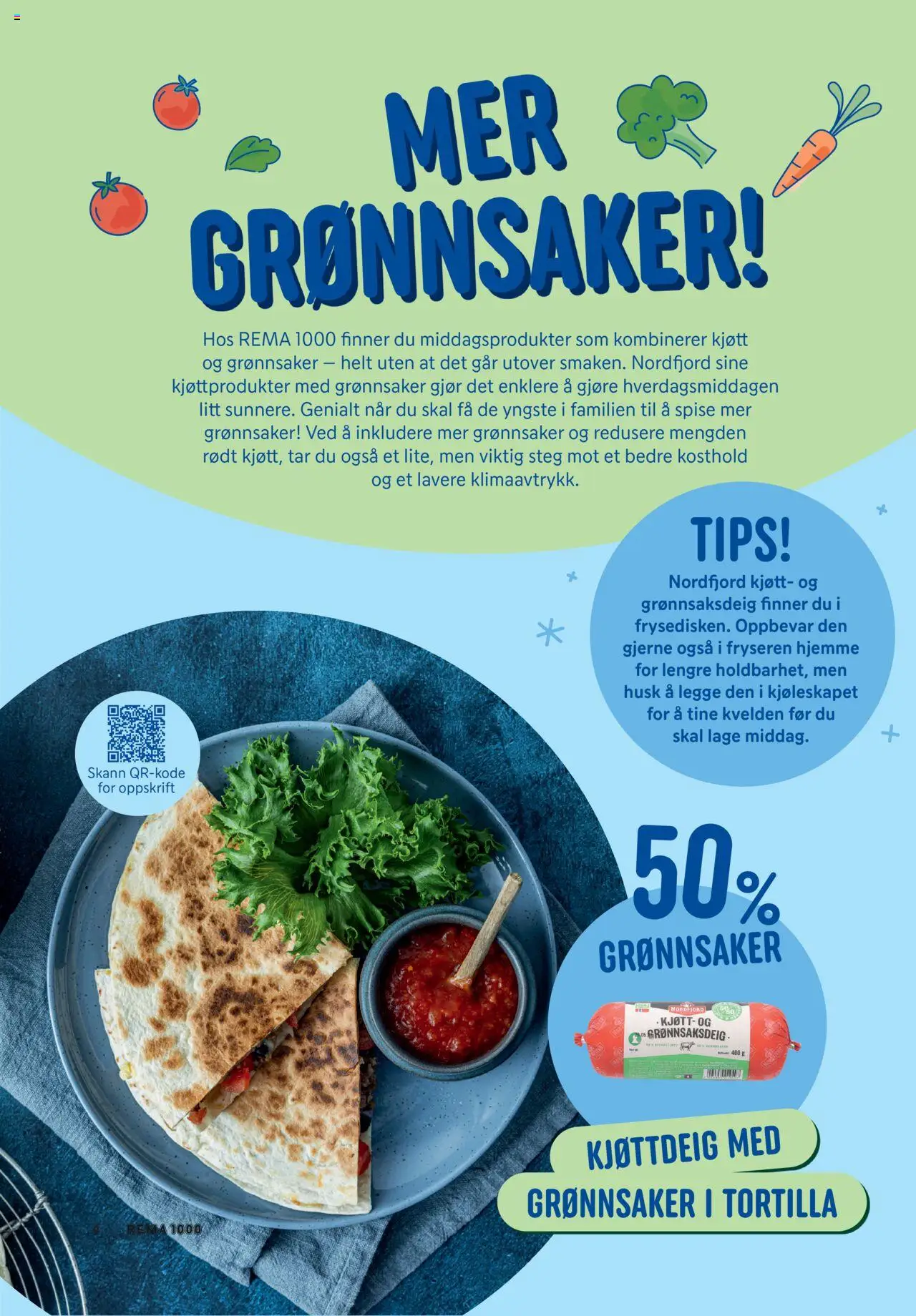 {H1} | Side: 4 | Produkter: Umetna rastlina, Kjøttdeig, Kolasås