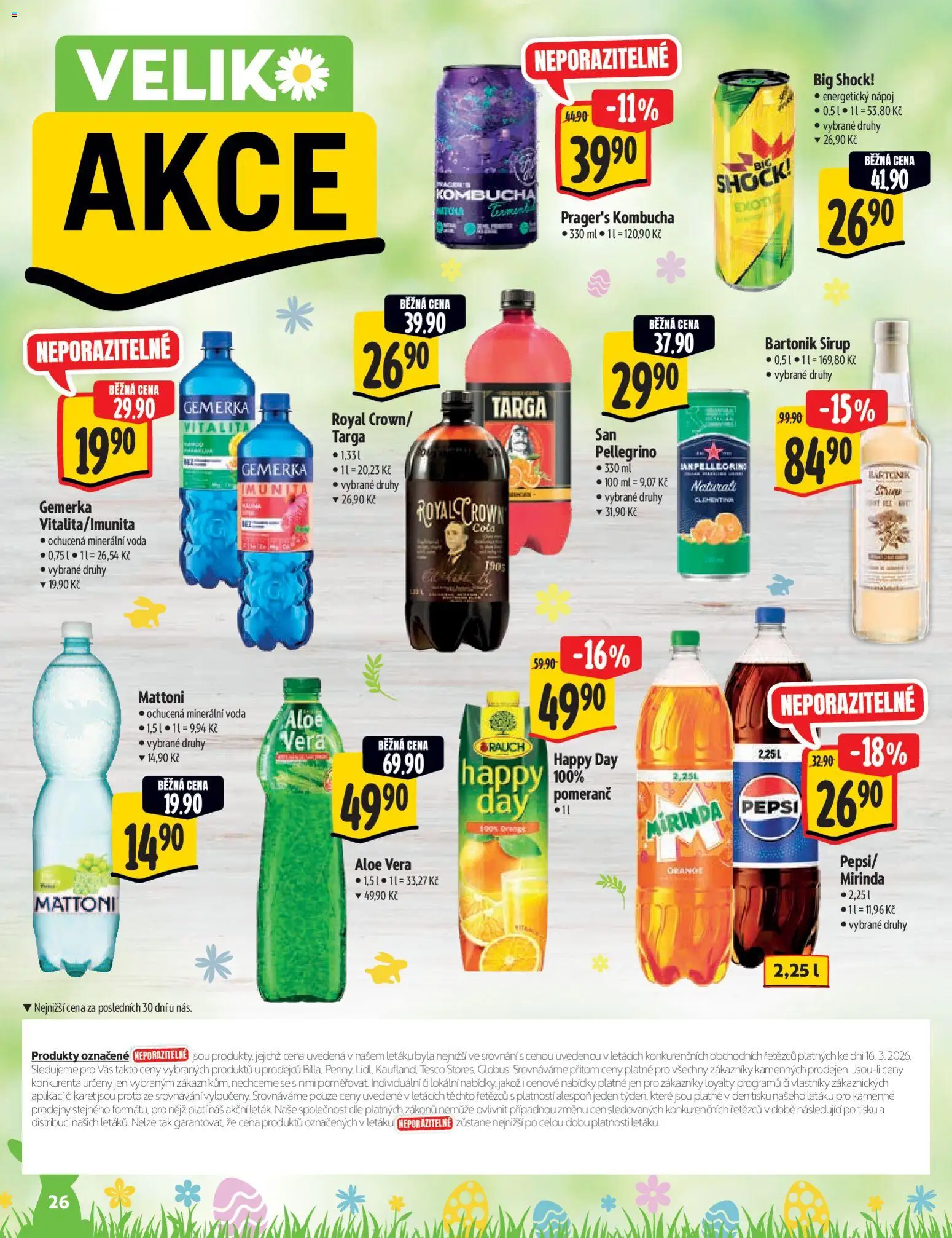 Albert katalog - Hypermarket od 25.03.2026 | Strana: 26 | Produkty: Pepsi, Mirinda, Sirup, Minerální voda
