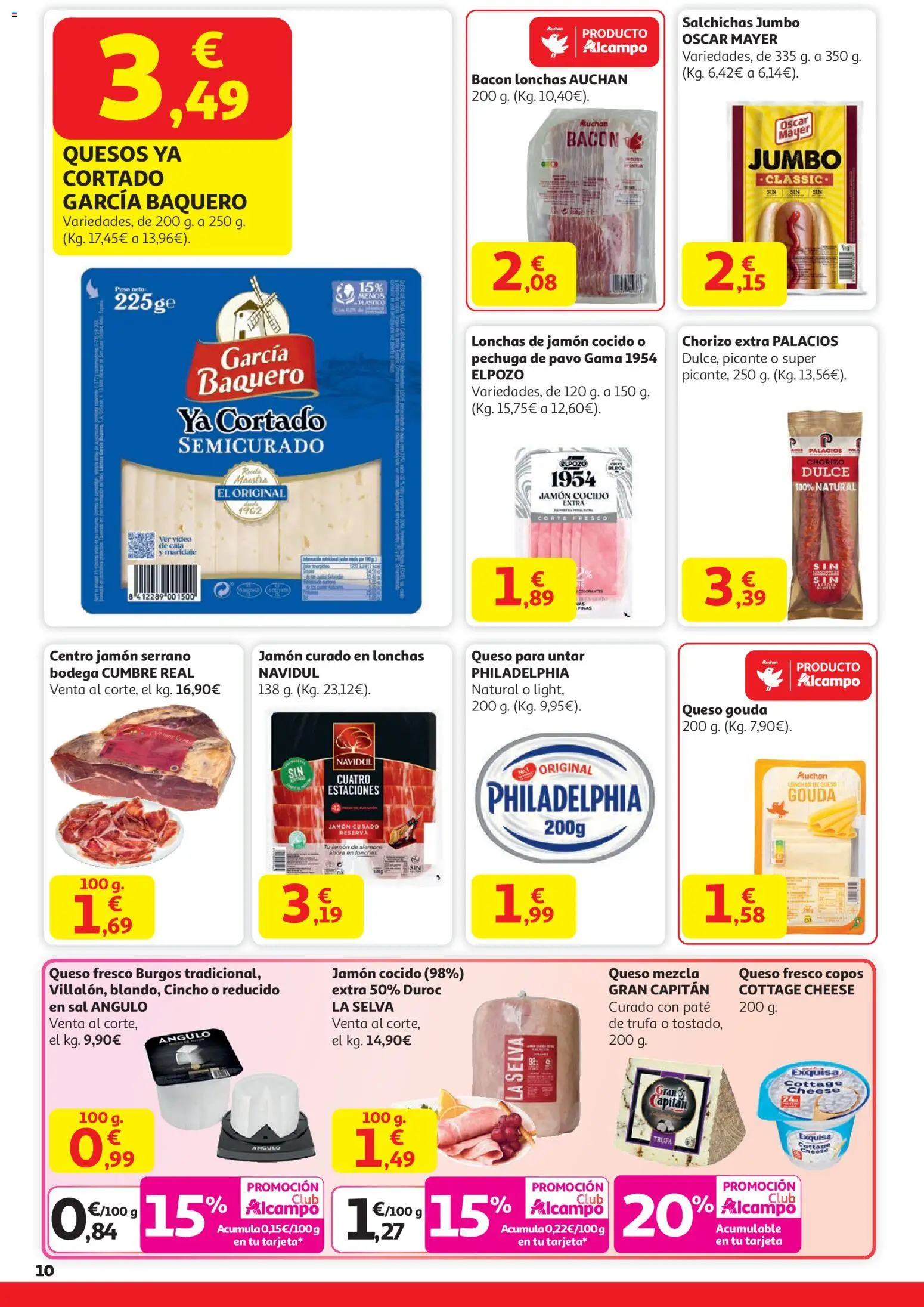 Alcampo -HG Nacional │ válido desde el 29.12.2025 | Página: 10 | Productos: Jamón cocido, Paté, Video, Queso Gouda
