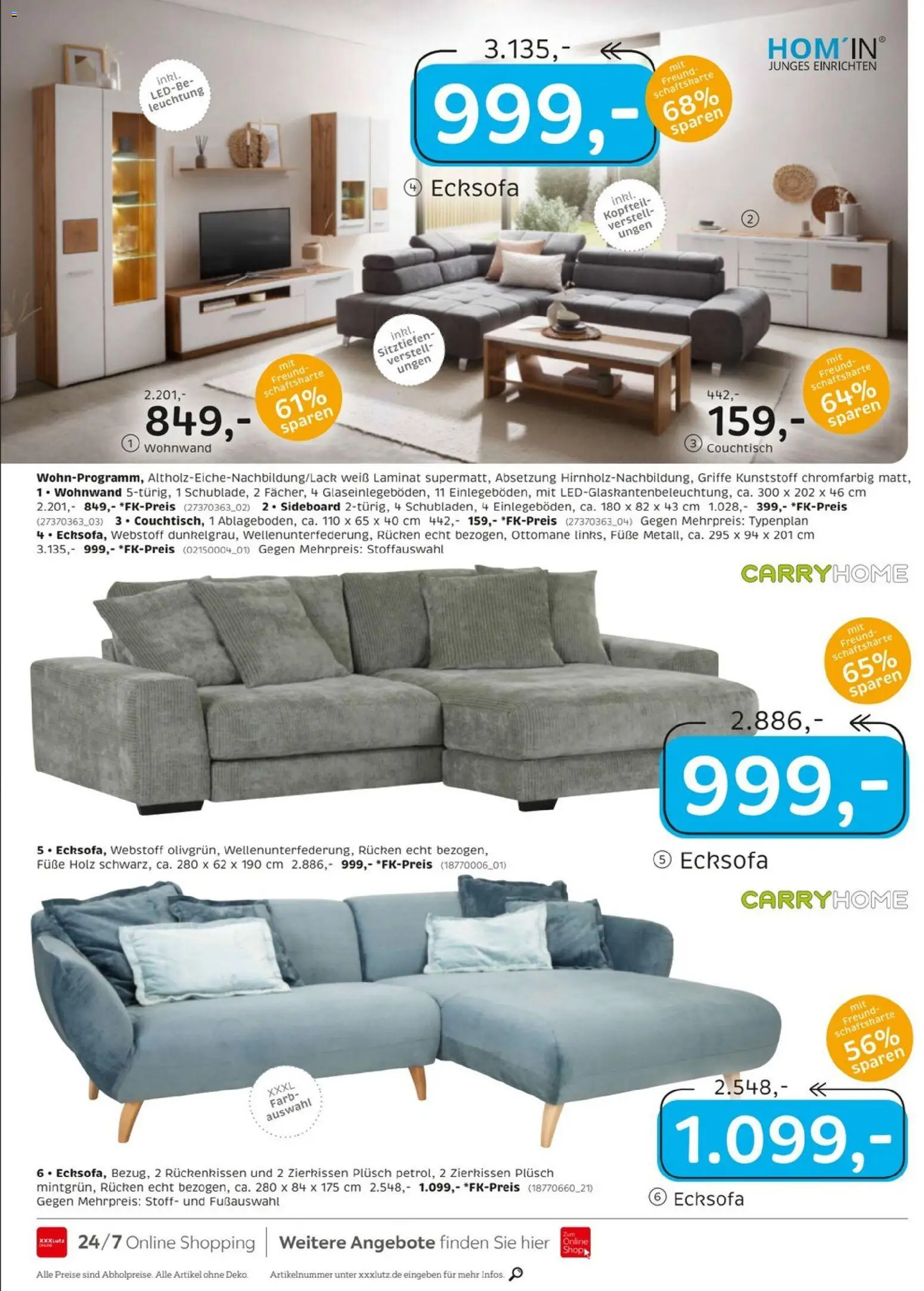 XXXL Lutz - Junges Wohnen – gültig ab 27.12.2025 | Seite: 14 | Produkte: Sideboard, Ecksofa, Wohnwand, Couchtisch