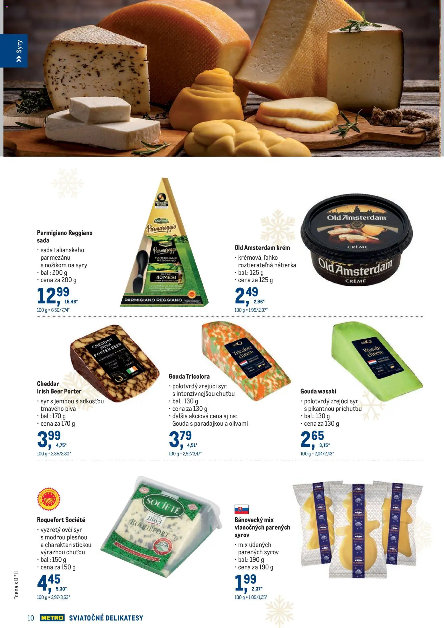 Nové Metro akcie – leták je platný od 19.11.2025 | Strana: 10 | Produkty: Syr, Gouda, Krém