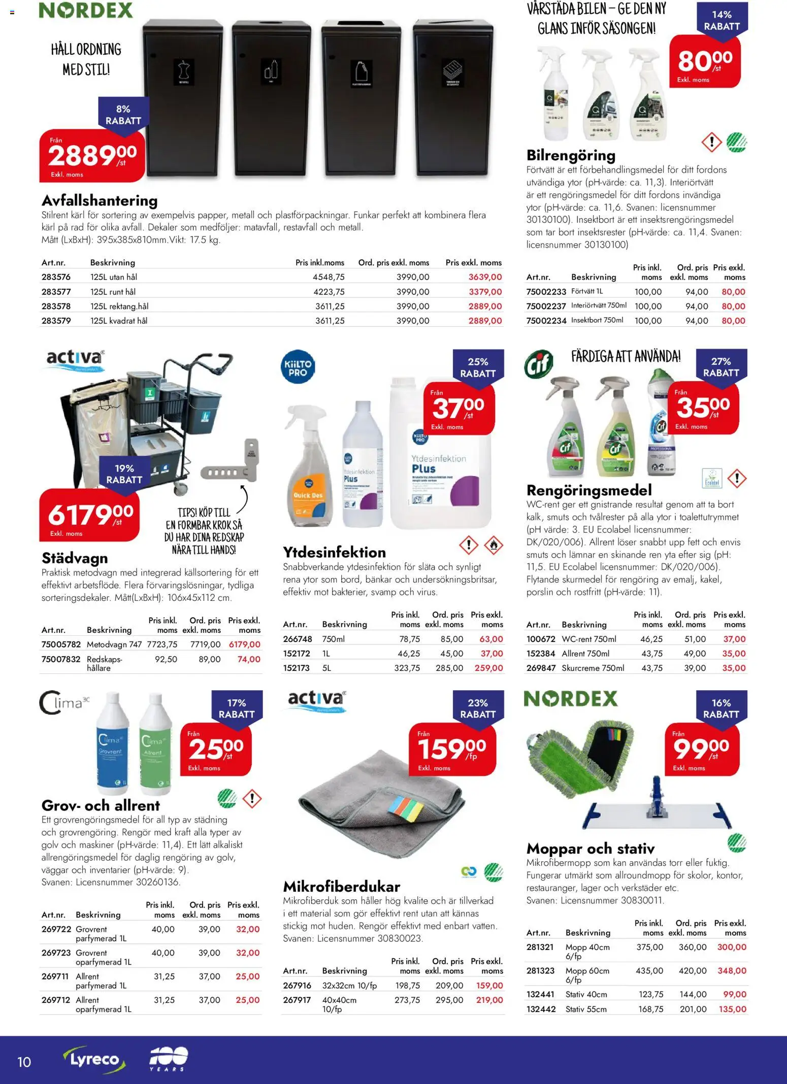 Lyreco reklamblad aktuell från 06.04.2026 | Sida: 10 | Produkter: Svamp, Rengöringsmedel, Häll