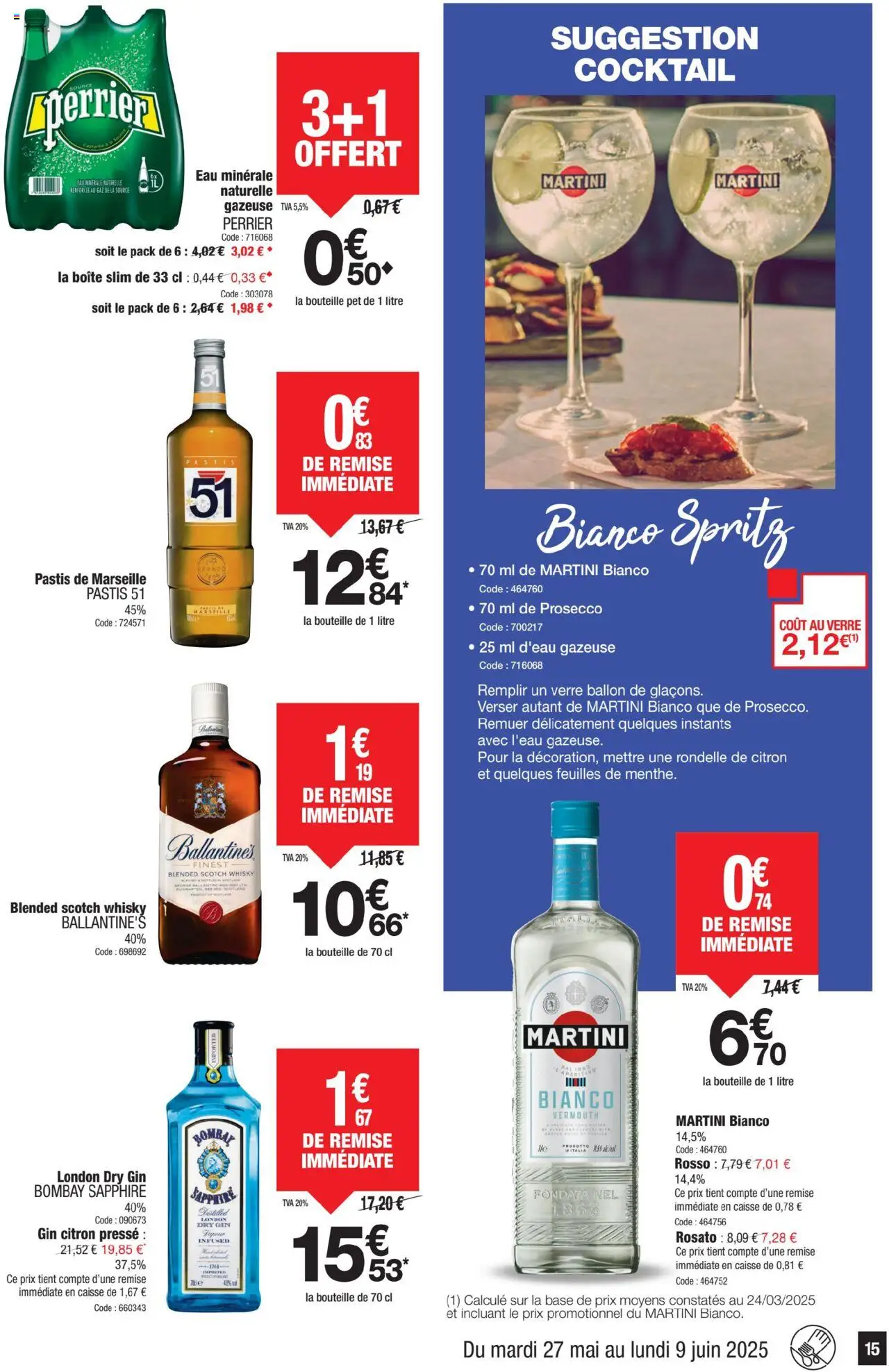  | Page: 15 | Produits: Pastis, Base, Prosecco, Vermouth