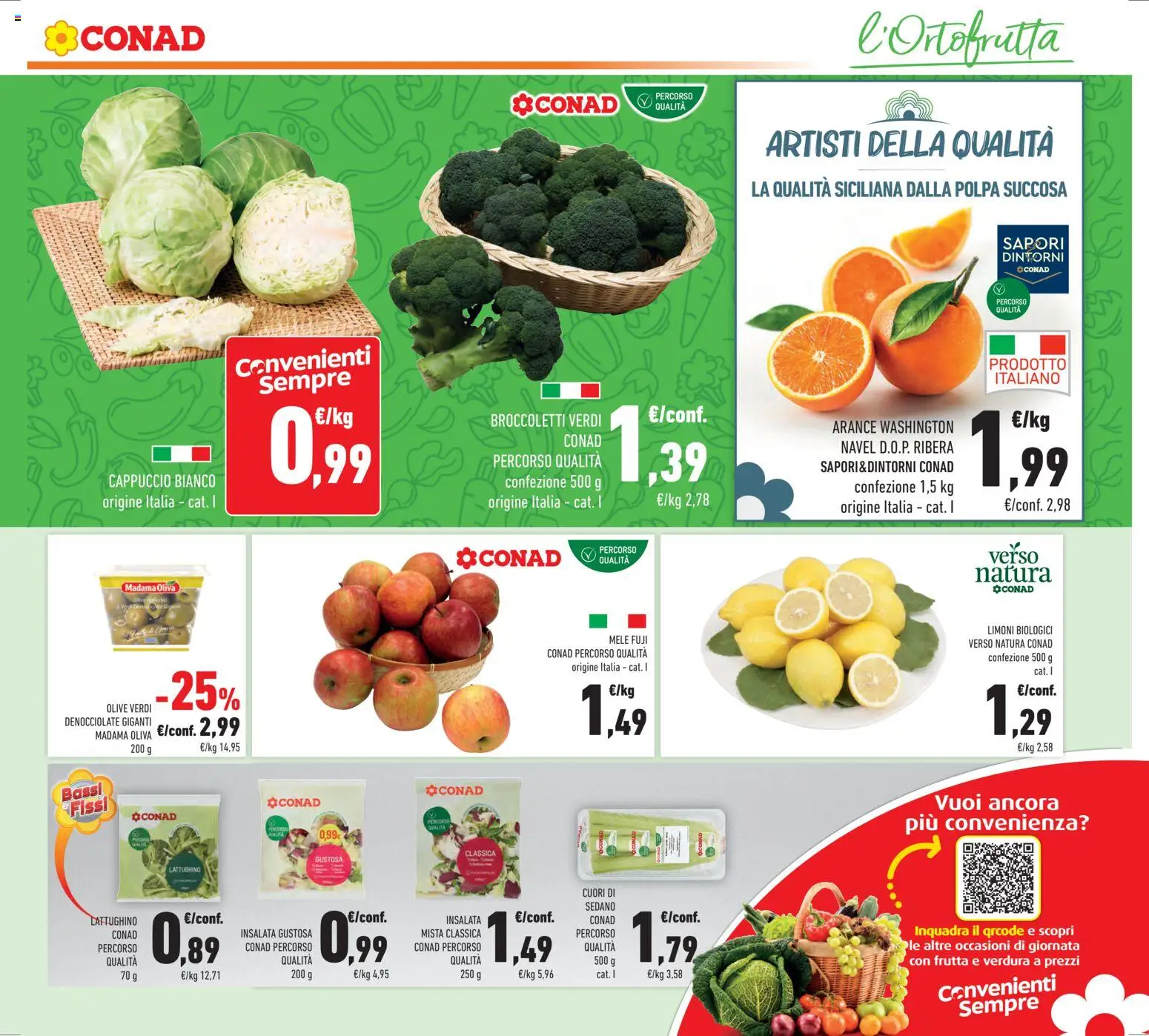 Volantino Conad del 14.01.2026 | Pagina: 21 | Prodotti: Arance, Frutta, Broccoletti, Cappuccio